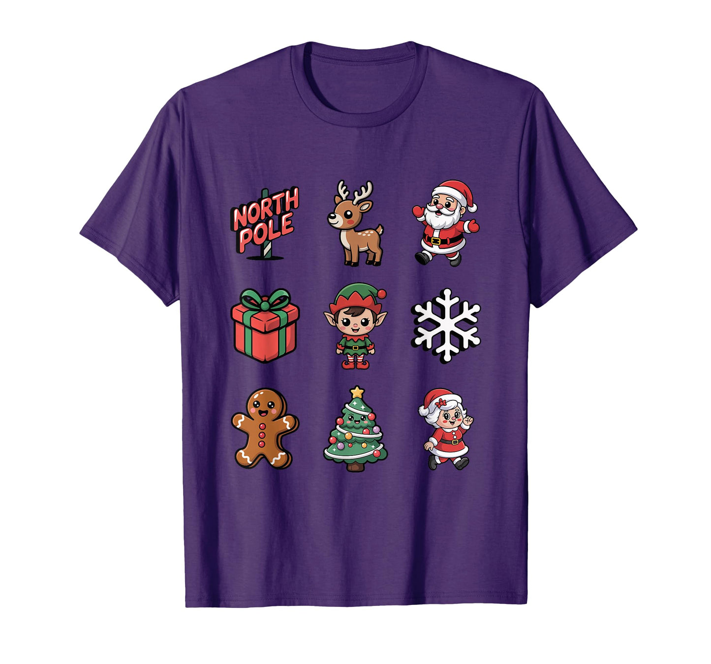 Cute Elf Gnome Reindeer Xmas Tree Holiday T-Shirt