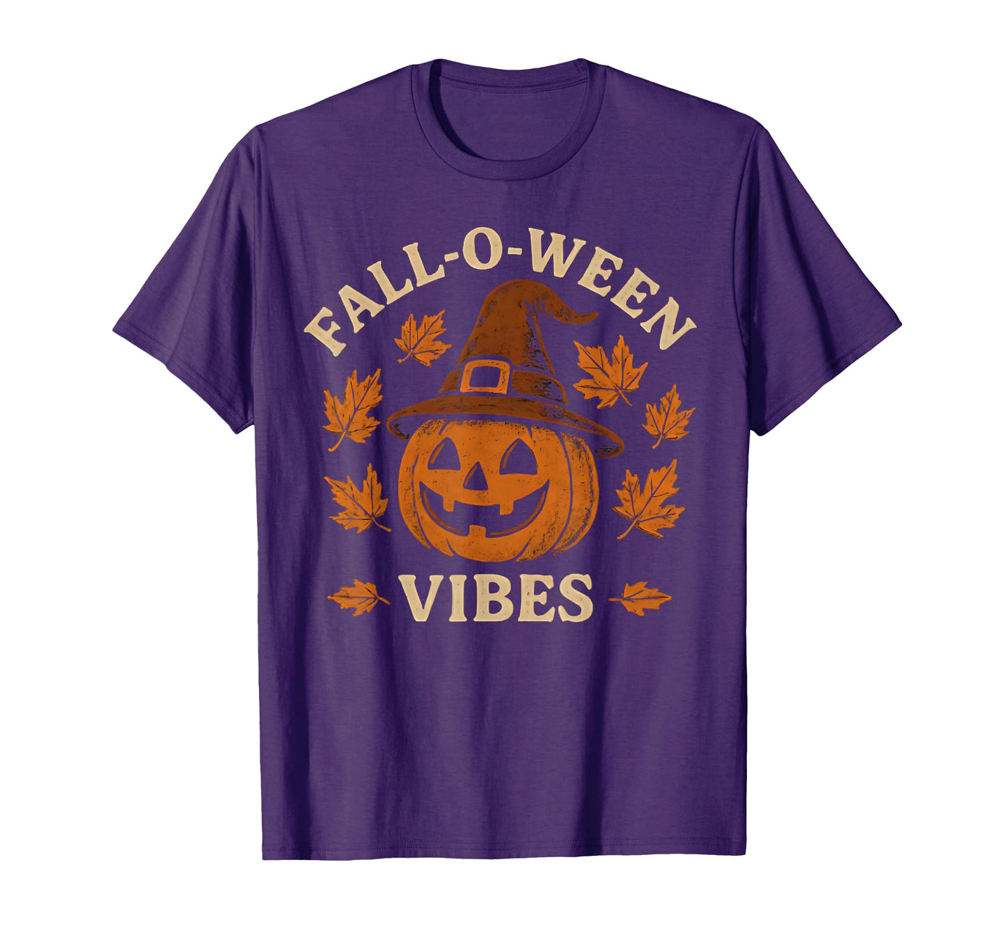 Fall O Ween Vibes Pumpkin Autumn Halloween T-Shirt