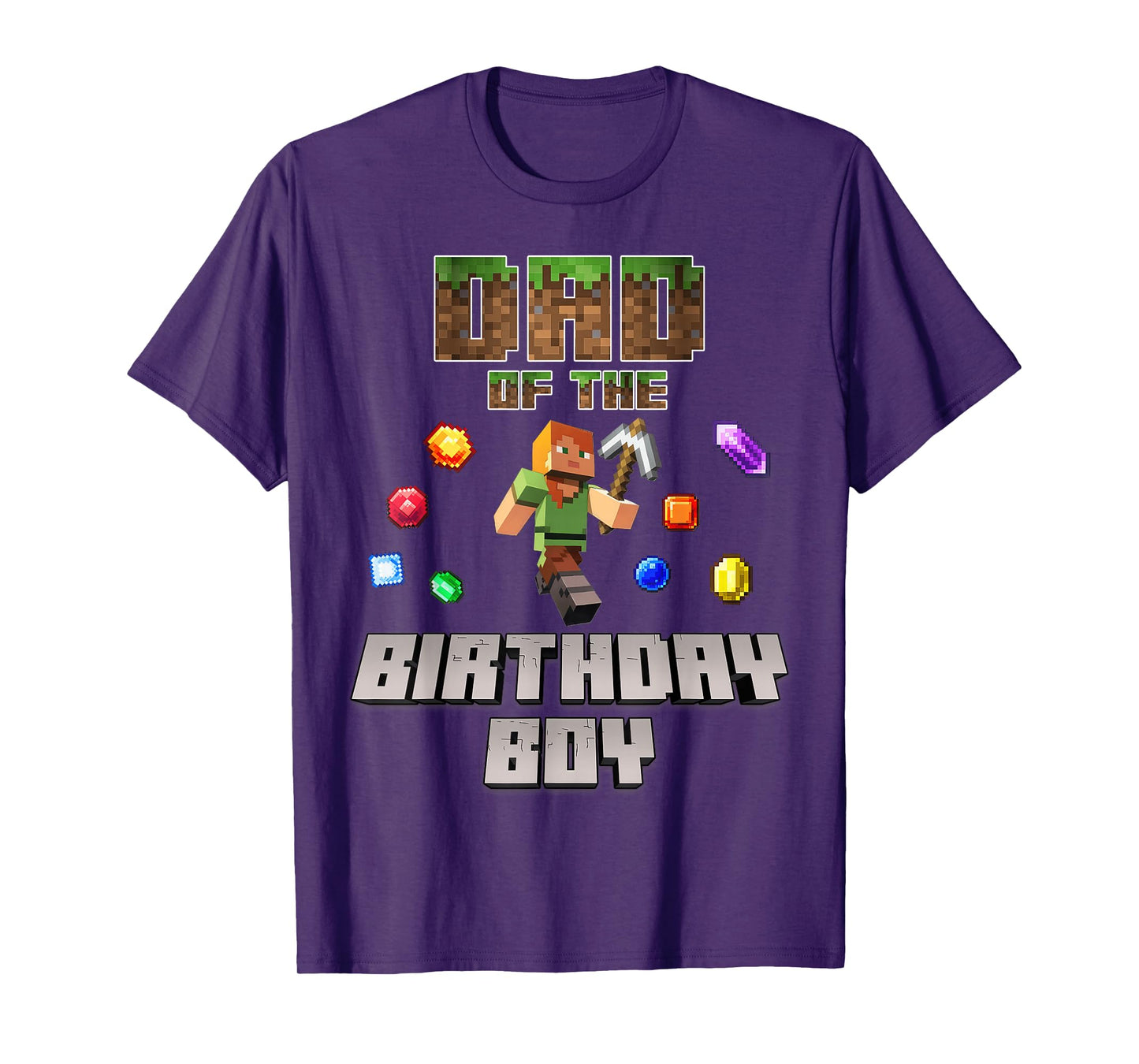 Dad Of The Birthday Boy Video Gamer Pixel Number T-Shirt
