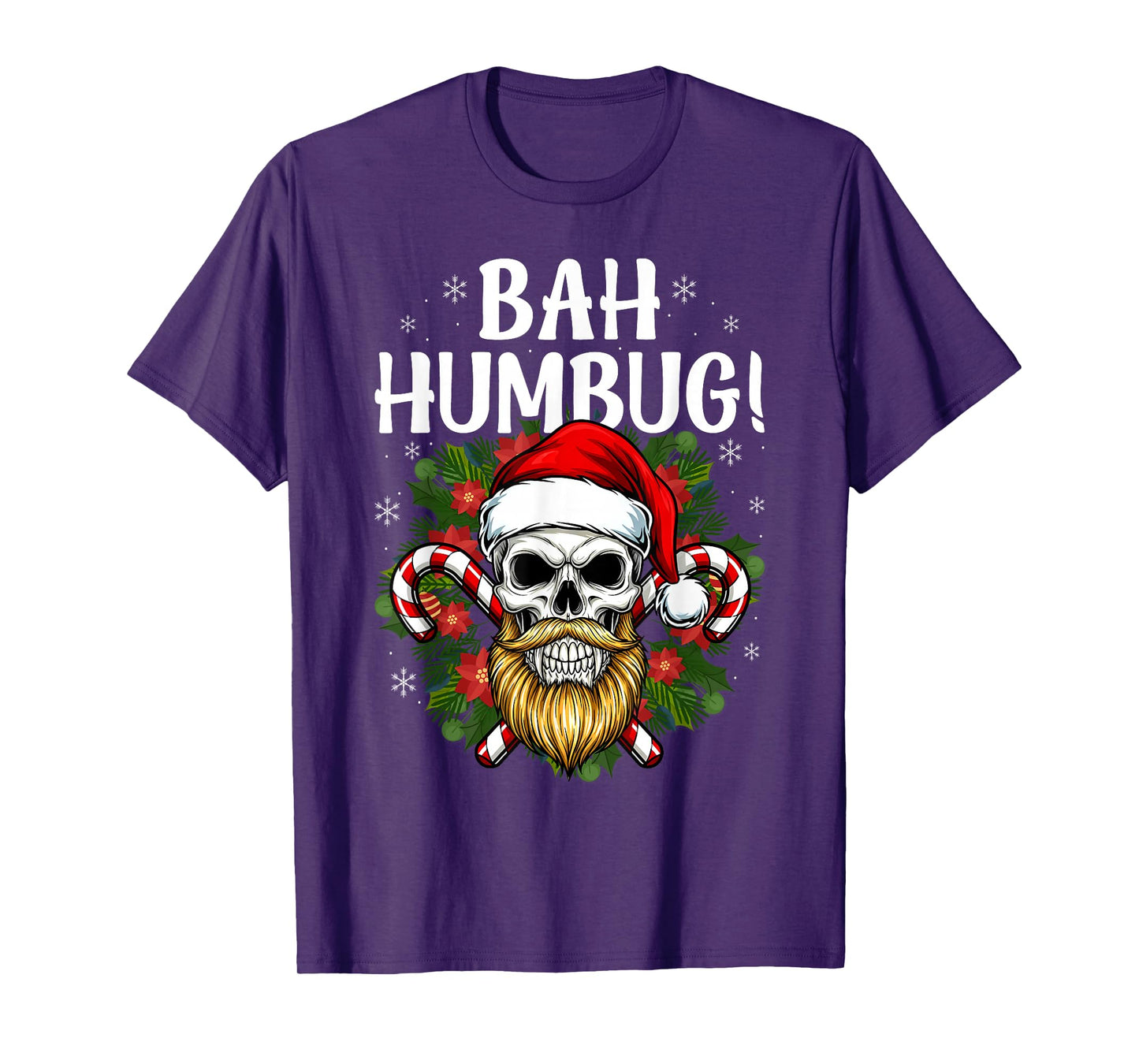 Bah Humbug Skull Hat Santa's Favorite Candy Christmas Pajama T-Shirt