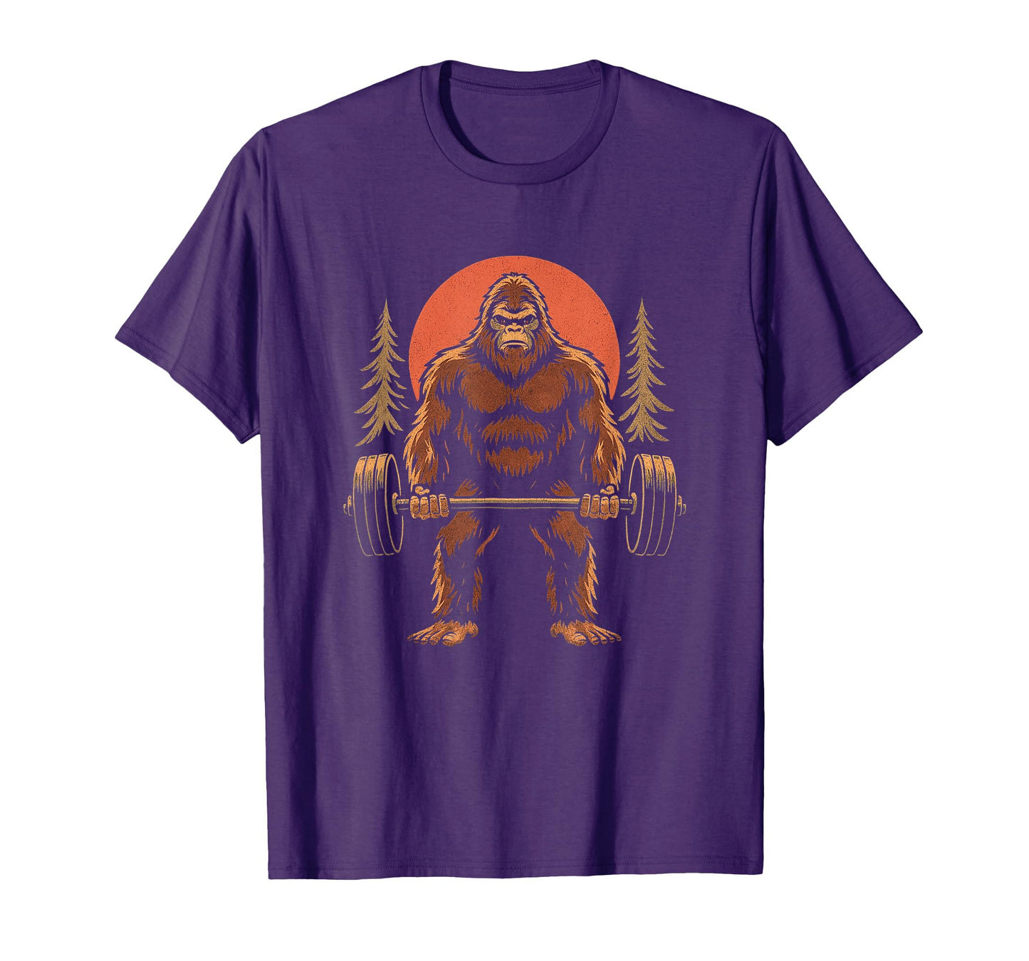 Funny Gym Weightlifting Bigfoot Men Women Lifting Distressed T-Shirt