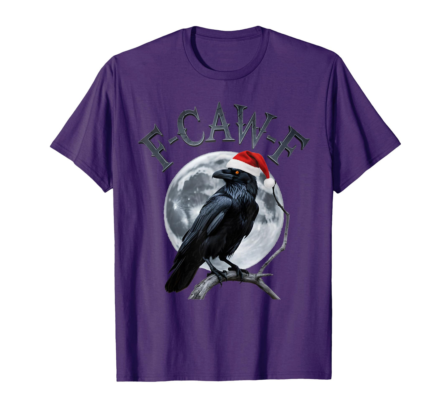 Funny Crow F-CAW-F Black Bird Gothic Christmas Santa Hat T-Shirt