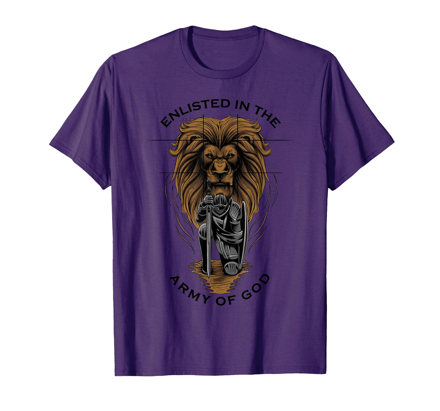 Gods Army Christian Faith Lion Warrior Religious Gifts Men T-Shirt
