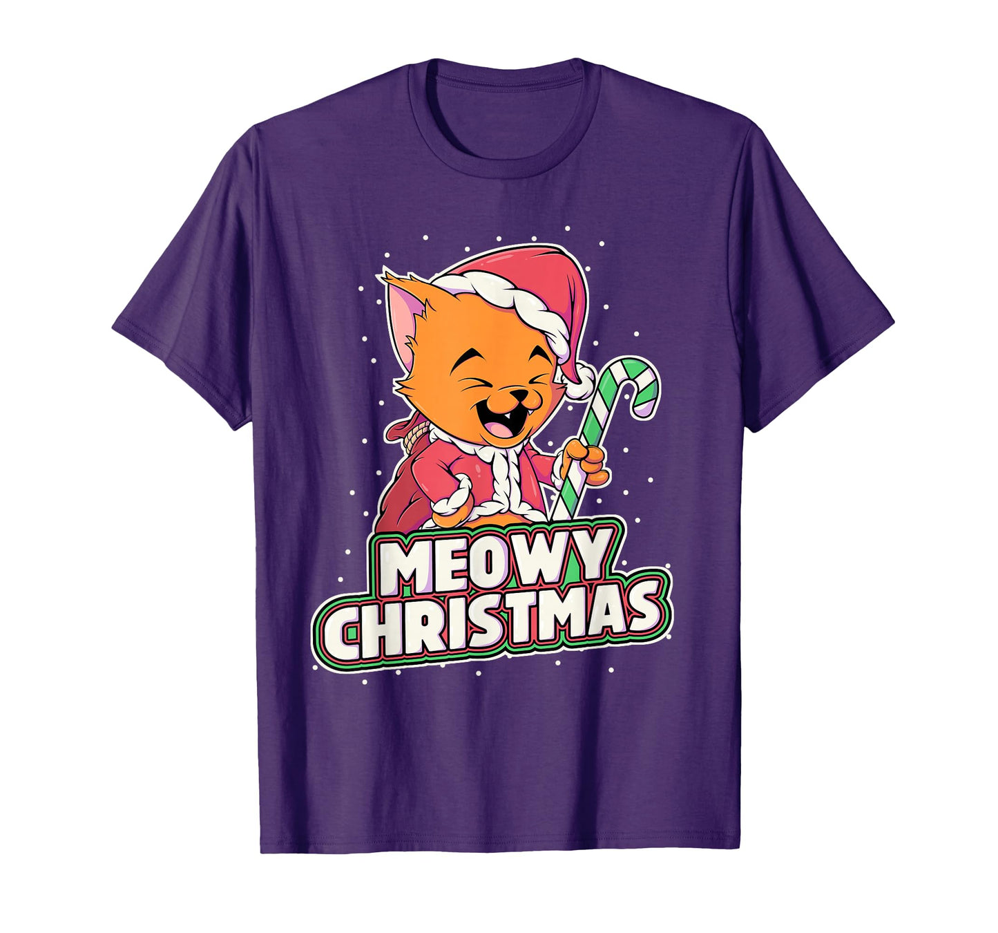 Meowy Christmas Alley Cat Lovers Santa Cat Xmas Orange Cat T-Shirt