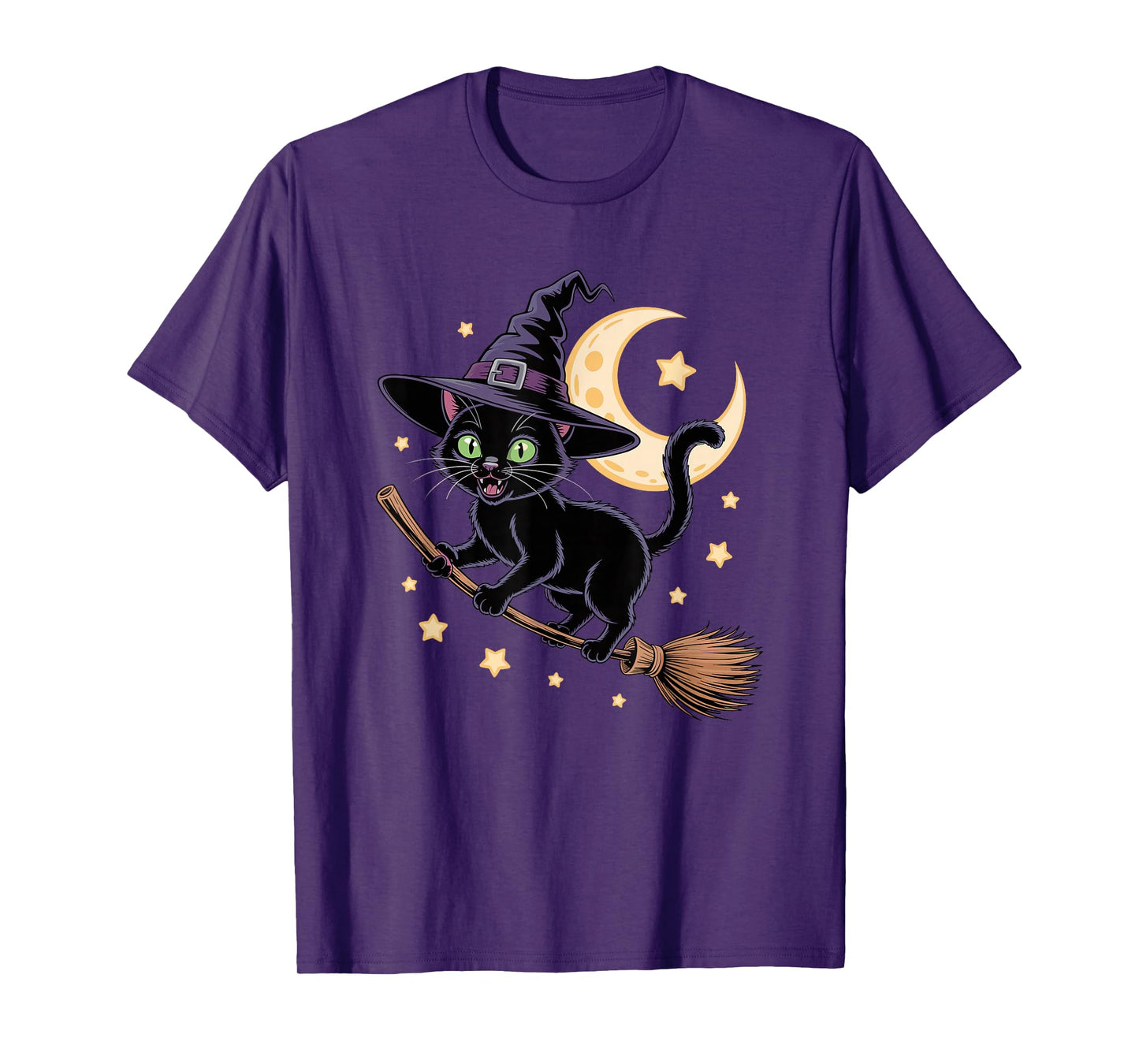 Halloween Witch Bombay Cat Broom T-Shirt
