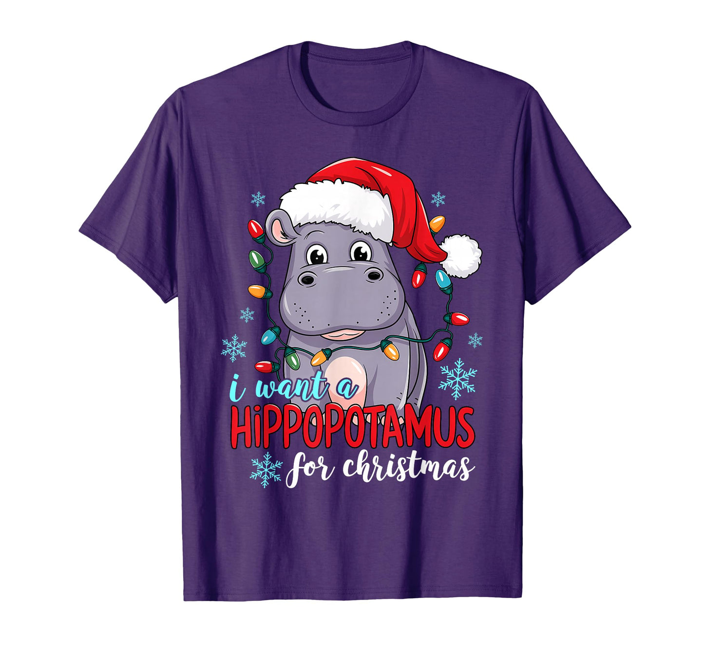 I Want A Hippopotamus For Christmas Cute Christmas Costume T-Shirt