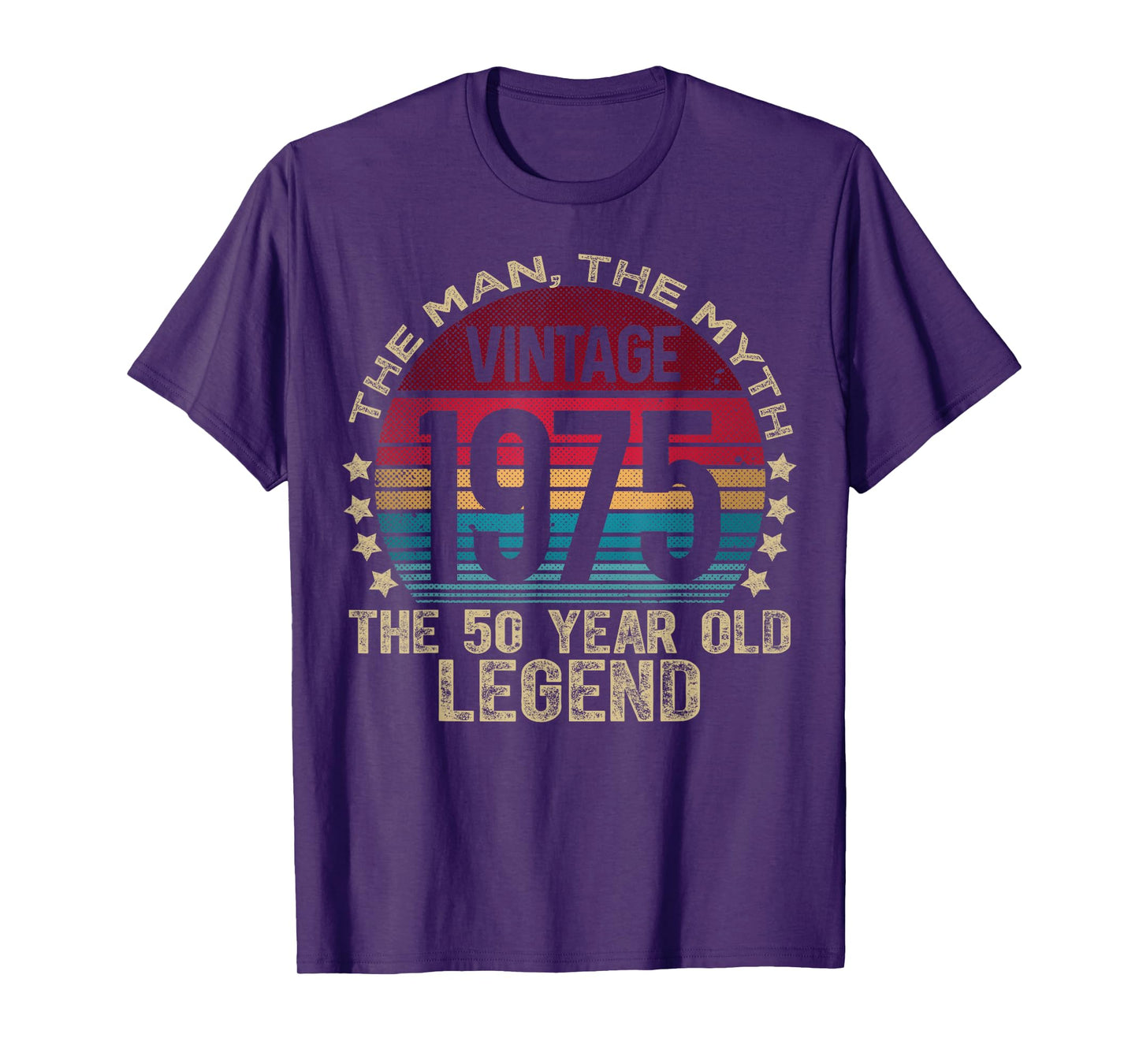 Vintage Legend Birthday Shirts For Men 2025 HH 50 Year Old Gifts Vintage 1975 Limited Edition Unisex-Adult Black T-Shirt Small Short Sleeve Cotton, Polyester 50th Birthday T-Shirt
