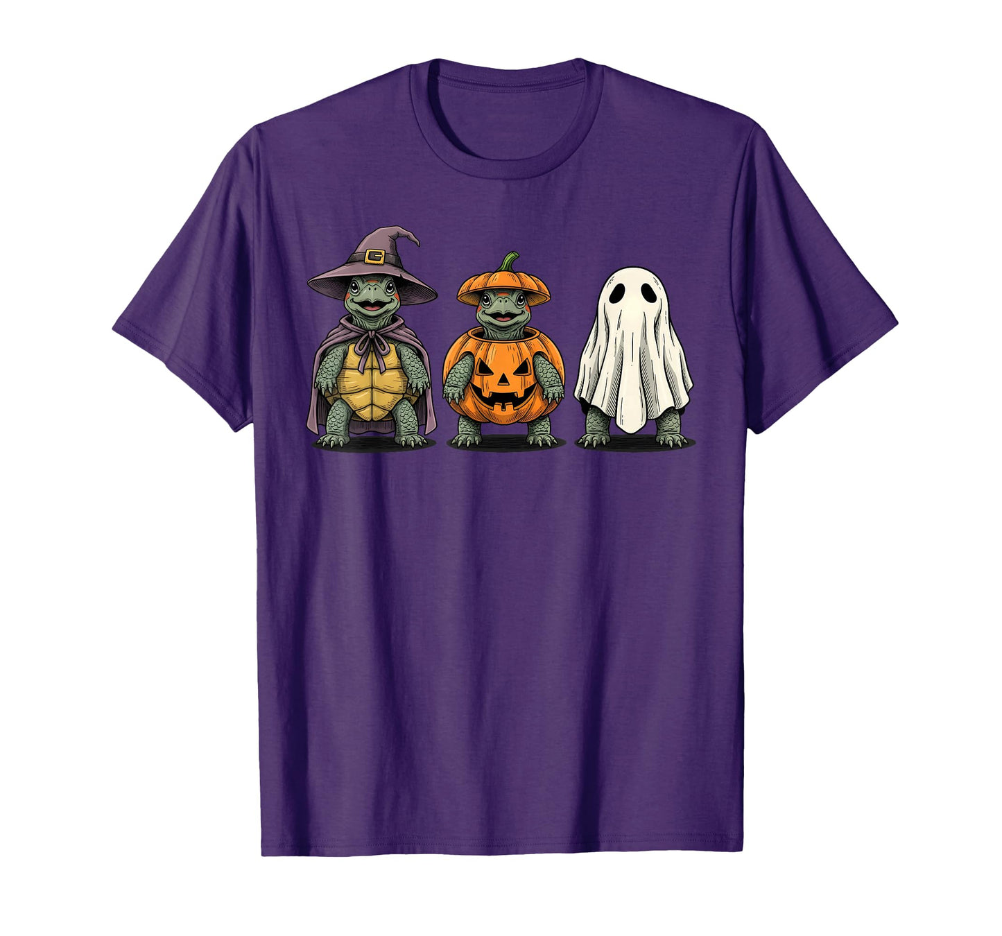 Spooky Ghost Red Eared Slider Turtle Lover Pumpkin Halloween T-Shirt