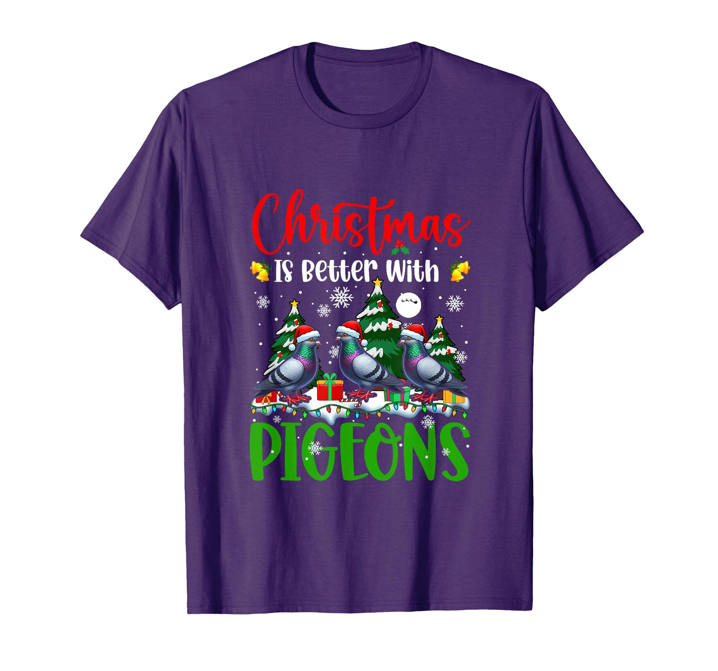Xmas is Better Funny Joke Pigeons Lover Christmas Tree T-Shirt