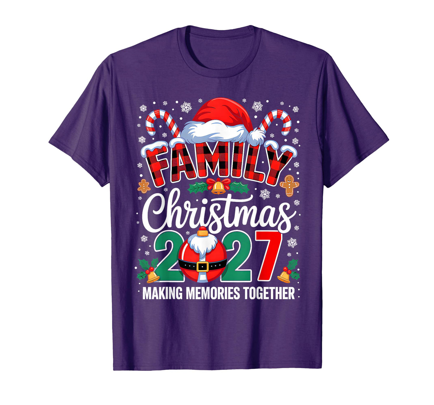 Family Christmas 2027 Matching Squad Santa Elf Funny Xmas T-Shirt