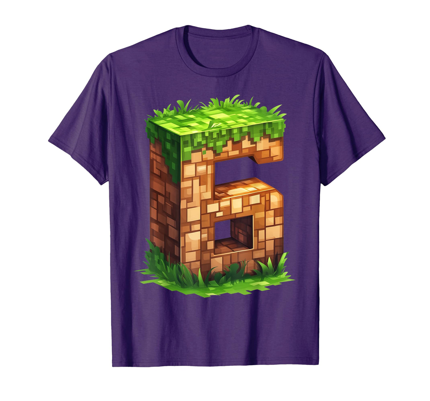 Fun 6th Birthday Number 6 Video Gamer Pixel Themed Bday Boys T-Shirt