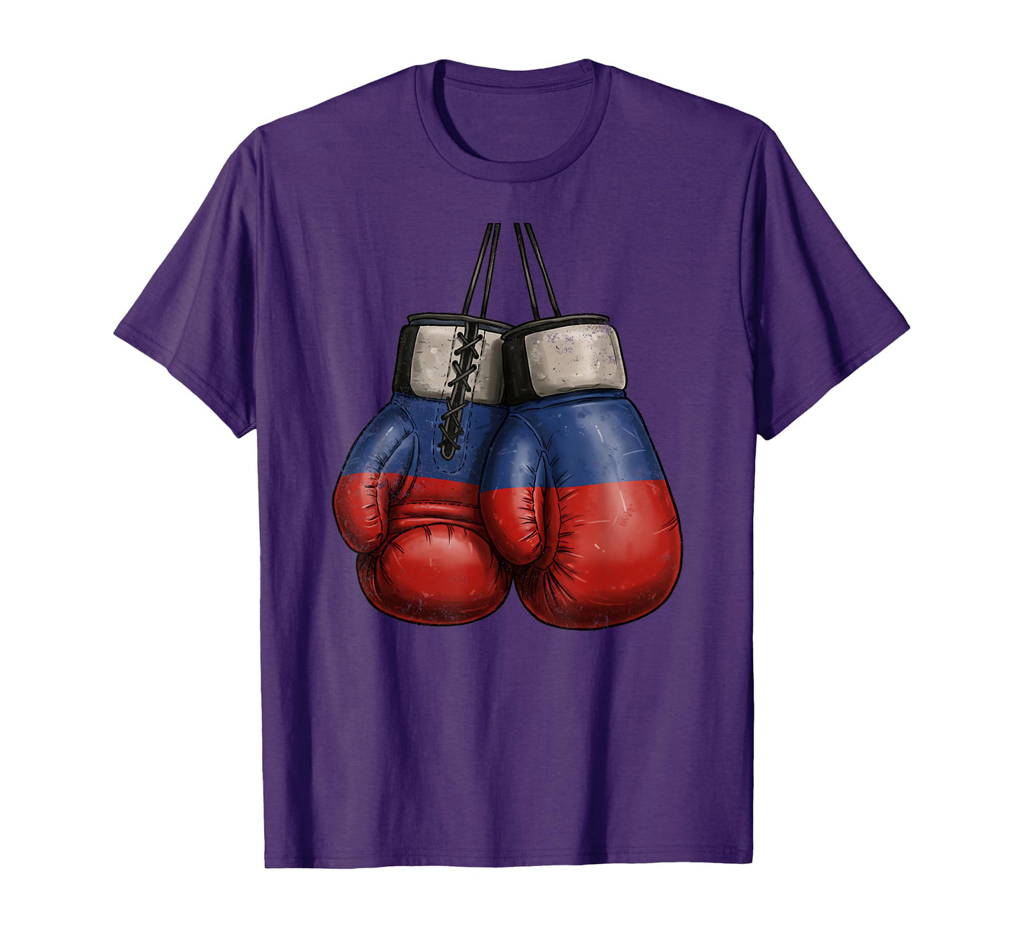 Russian Vintage style boxing Gloves with Russia Flag Retro T-Shirt