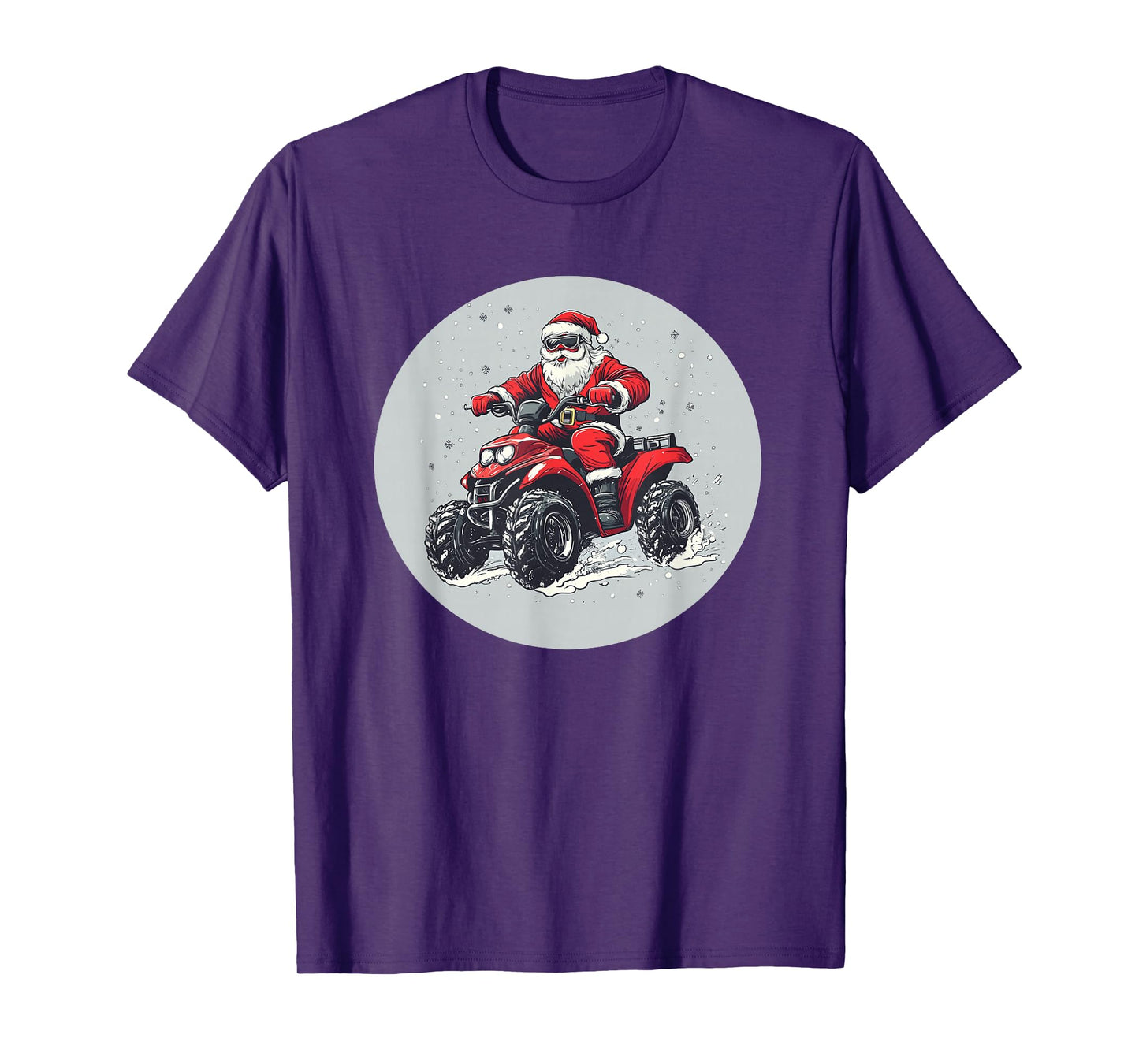 Santa Claus Goes Off-Road with a Cool Quad Adventure T-Shirt