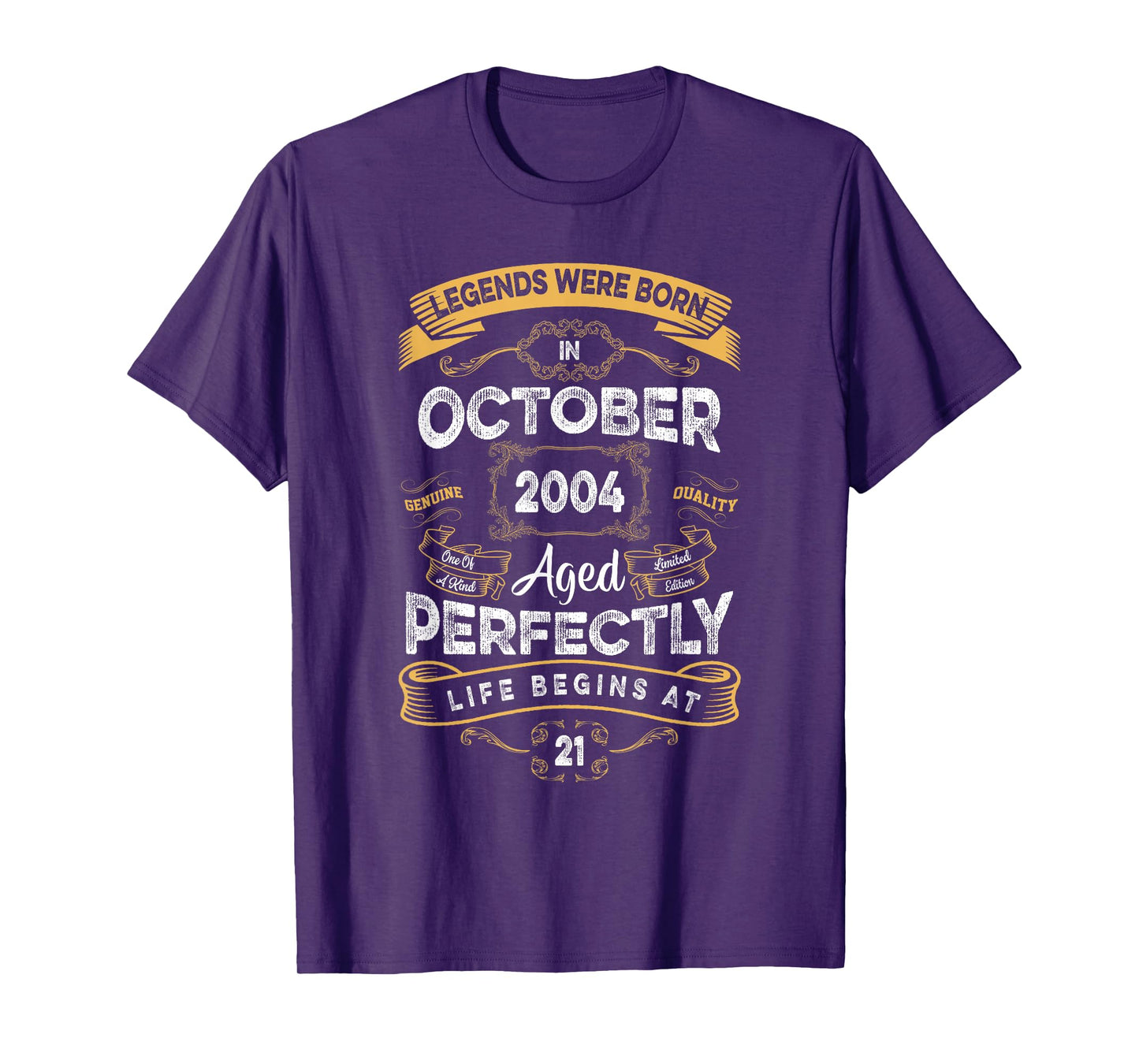 Vintage 21st Birthday Legends were Born in October 2004 T-Shirt