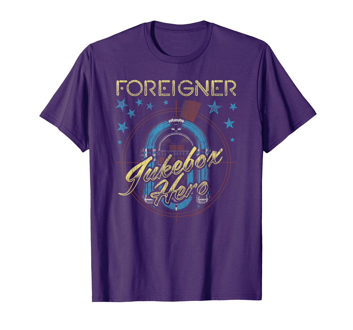 Foreigner Jukebox Hero Vintage Logo Distressed T-Shirt