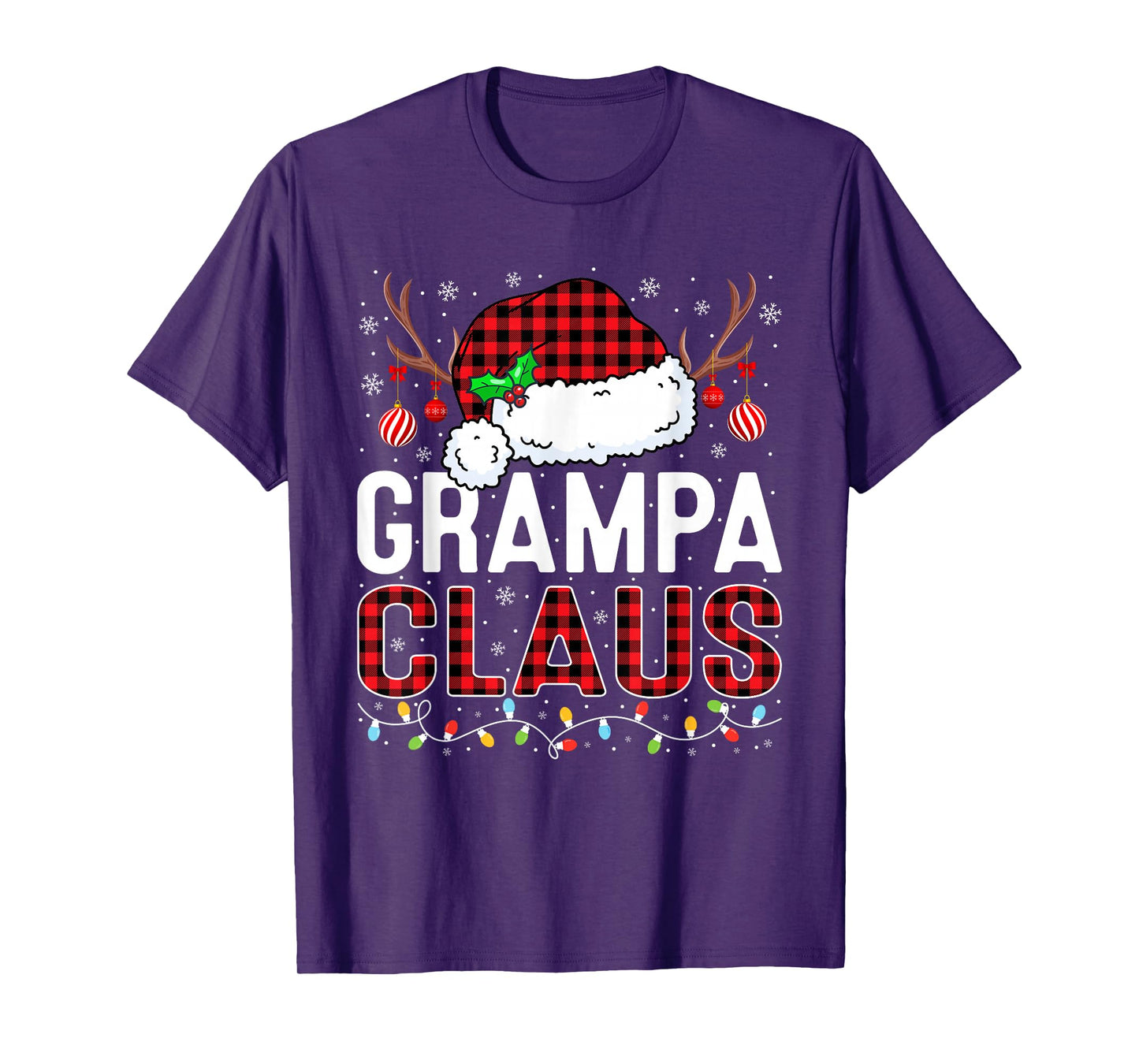 Christmas Lights Grampa Claus Family Matching Xmas Pajama T-Shirt