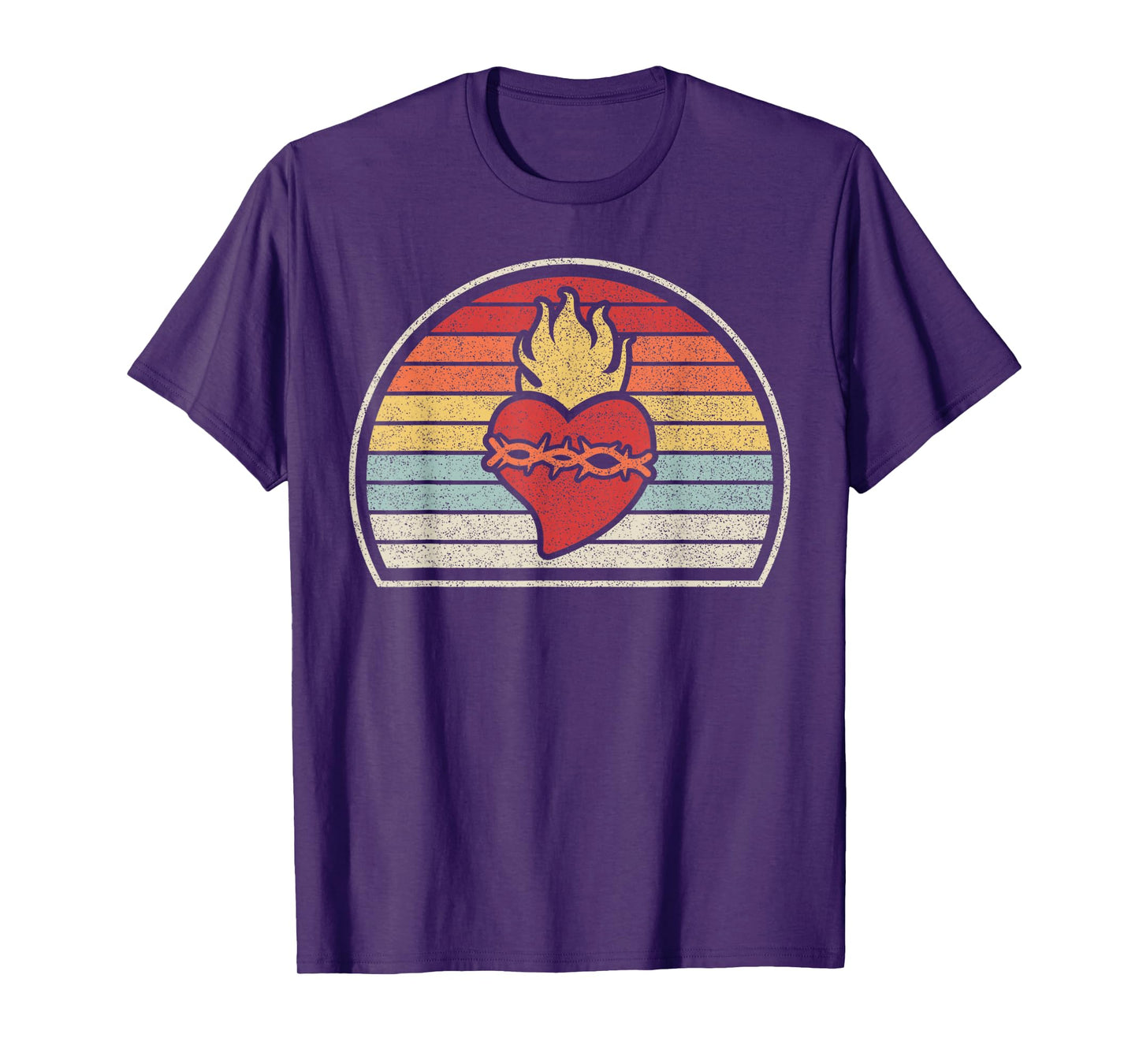 Vintage Retro Sacred Heart Of Jesus Christ Catholic T-Shirt
