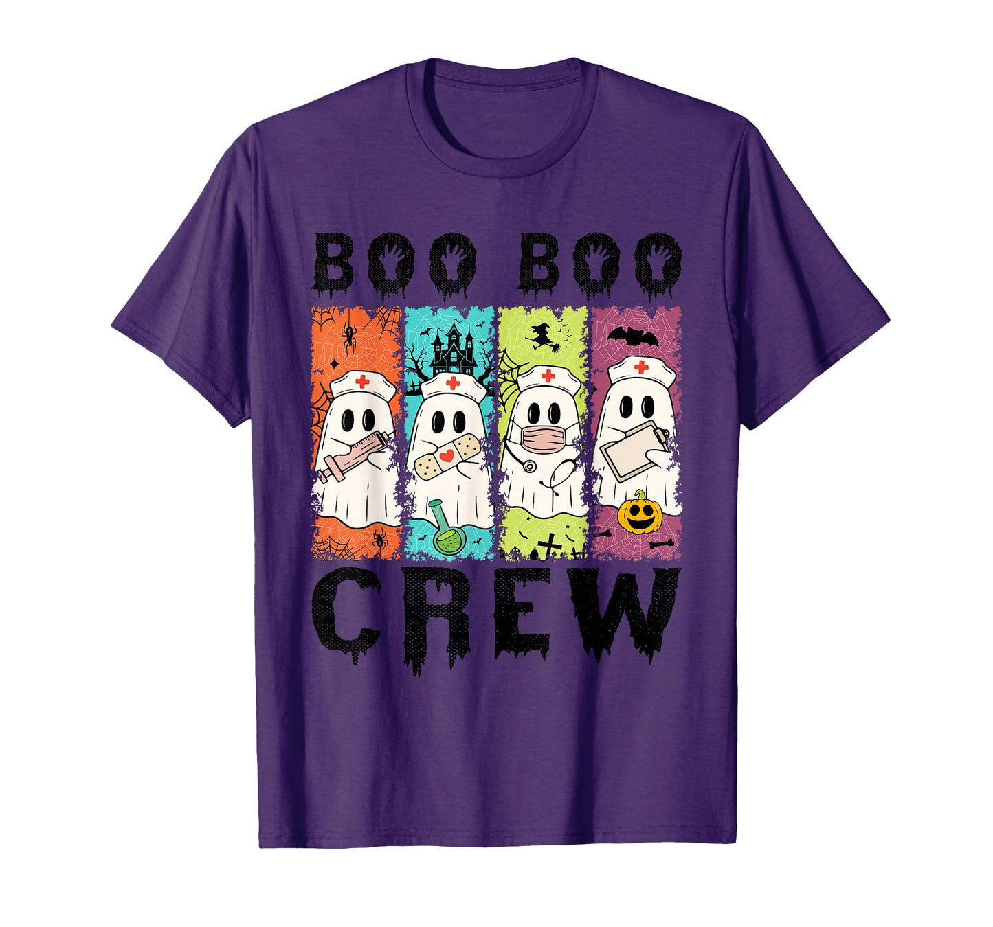 Amazing Spooky Creepy Halloween Nurse Boo Crew T-Shirt