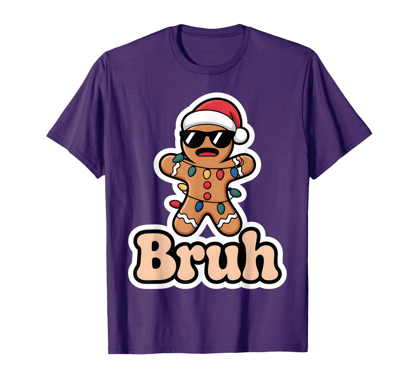 Bruh Gingerbread Meme Christmas Men Youth Teens Boys Kids T-Shirt