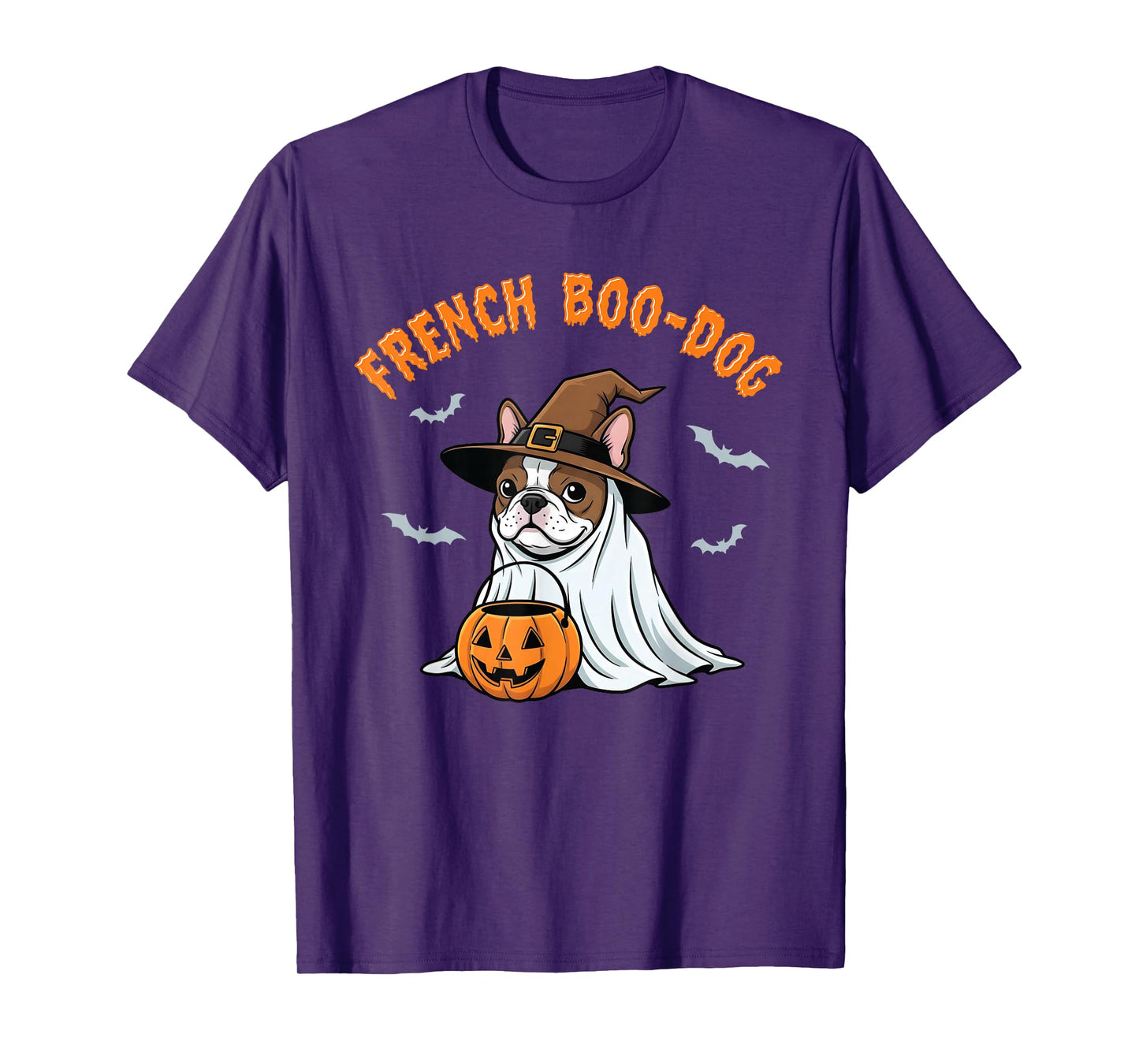 French Boo-Dog Halloween Cute Ghost French Bulldog Pumpkin T-Shirt