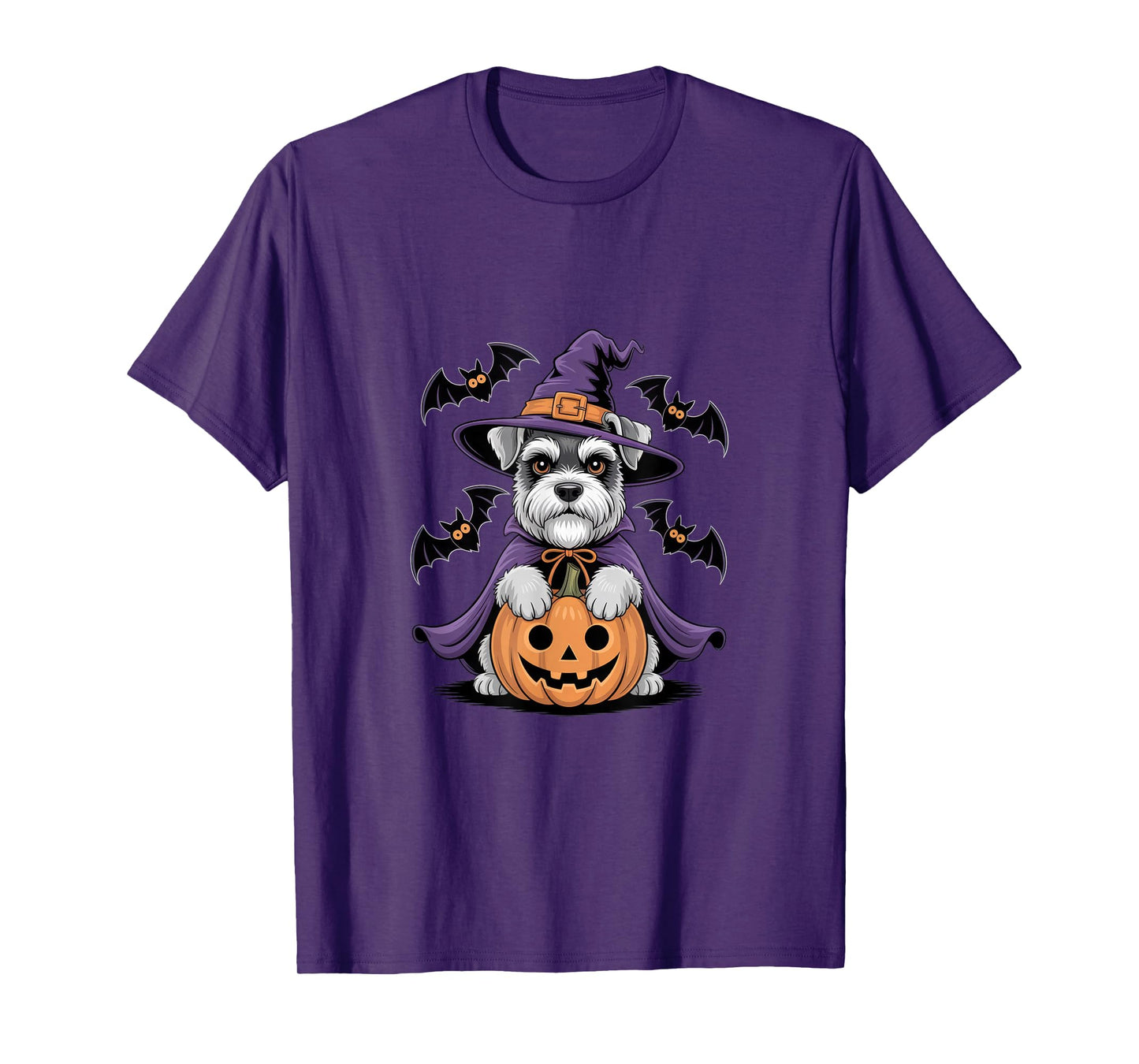 Adorable Witch Dog with Pumpkin for Pet Lovers Halloween T-Shirt