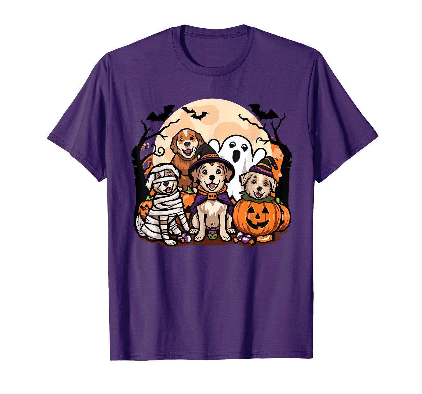 Cute Mummy Witch Ghost Halloween Dog Costume Men Women Kids T-Shirt