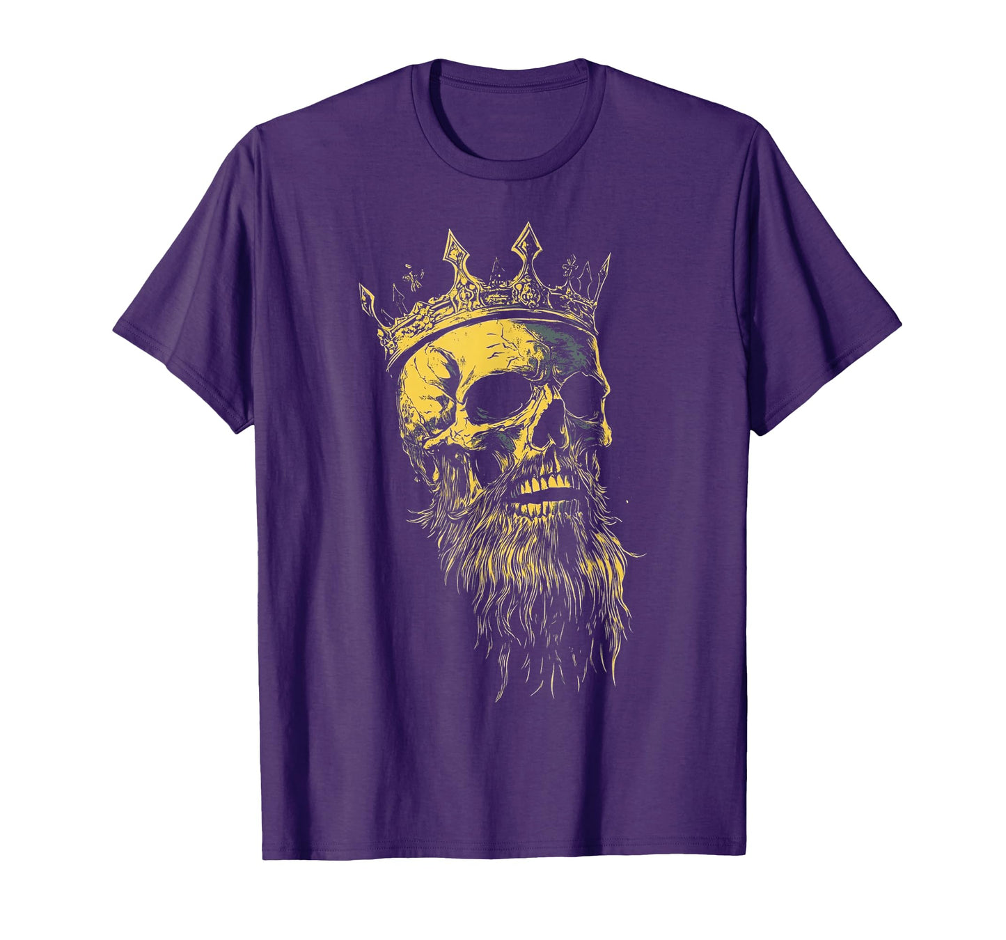 King Crown Skeleton Head with Beard T-Shirt