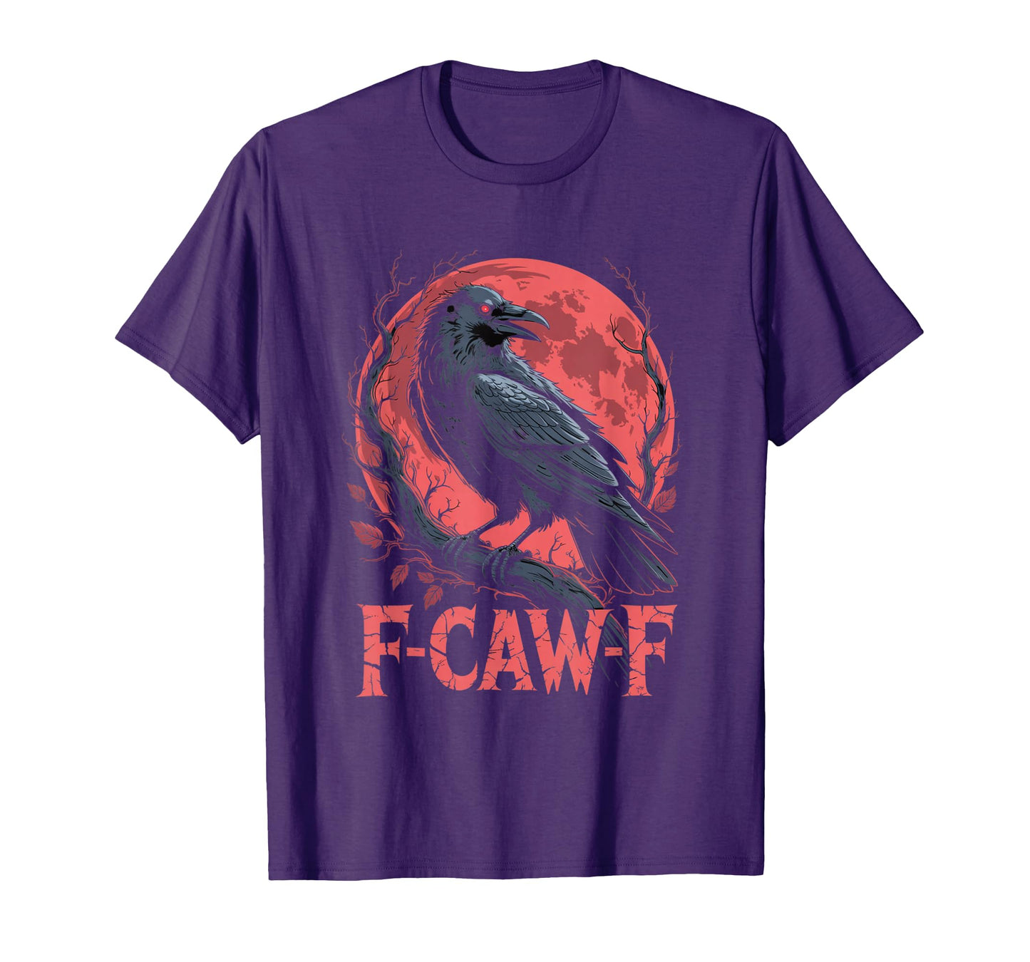 F-Caw-F Crow Funny Gothic Moon Black Bird Halloween T-Shirt