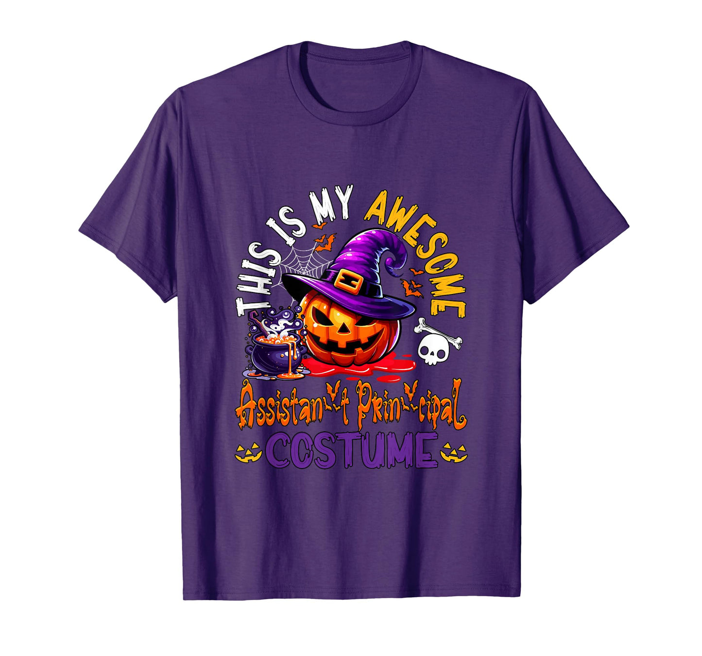 My Awesome Assistant Principal Costume Witch Carved Pumpkin T-Shirt
