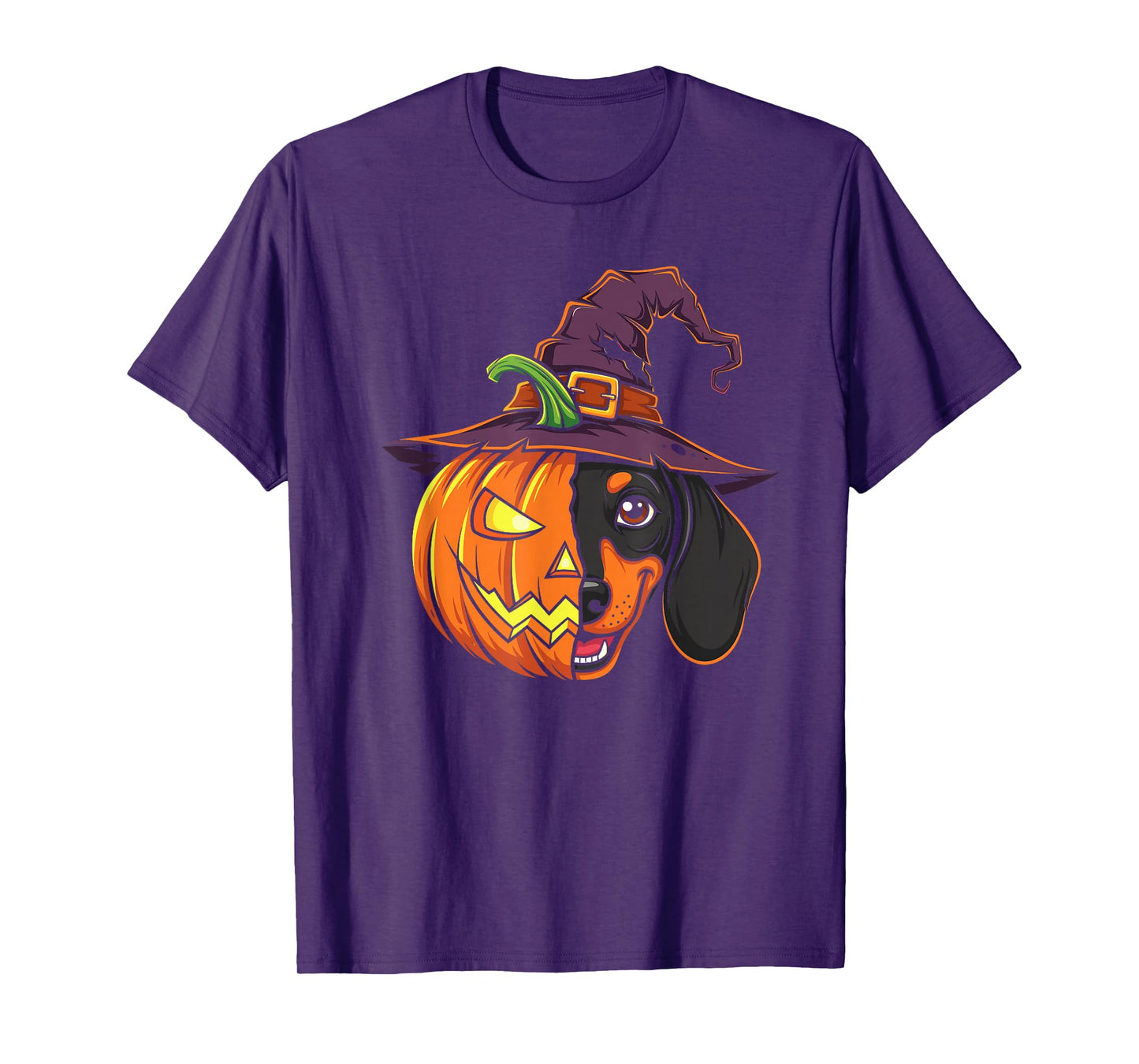 Dachshund Pumpkin Jack O Lantern Halloween Kids Mens Womens T-Shirt
