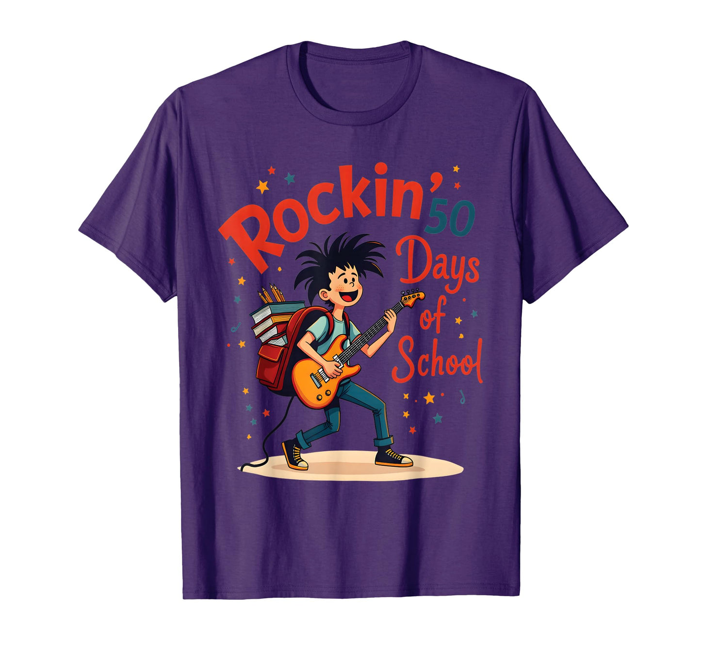 Rockin 50 Days Of School Celebration Fun T-Shirt