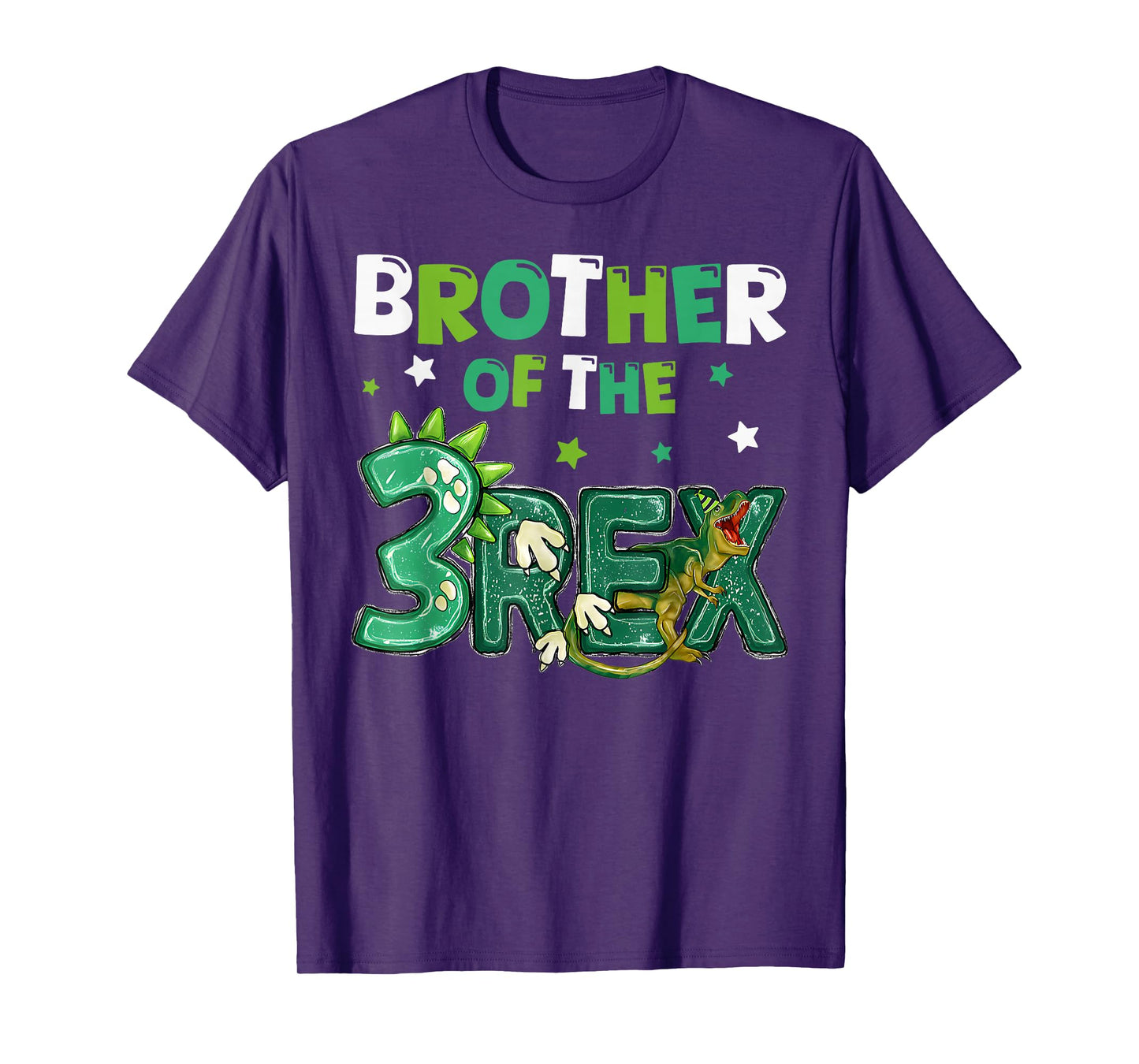 Brother of the Three Rex Birthday Dinosaur Family Matching T-Shirt