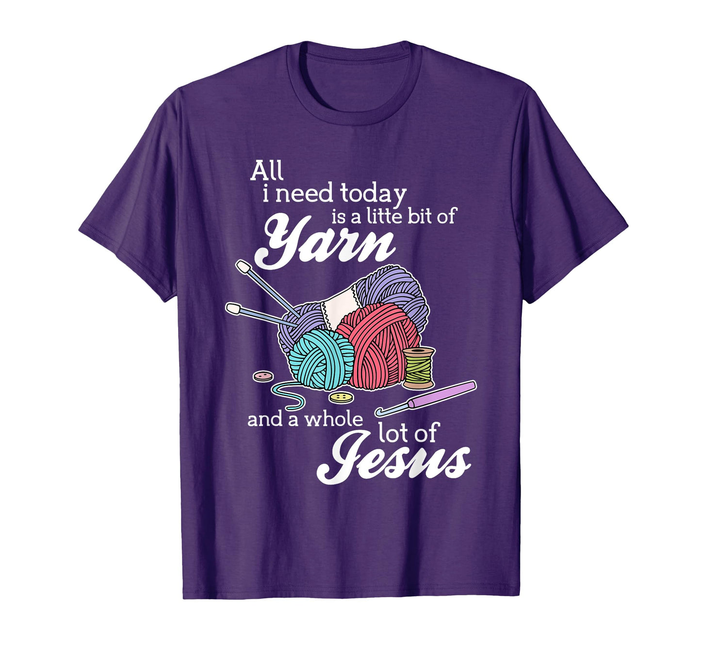 Jesus And Yarn Crocheting Knitting Shirts Gifts For Women T-Shirt