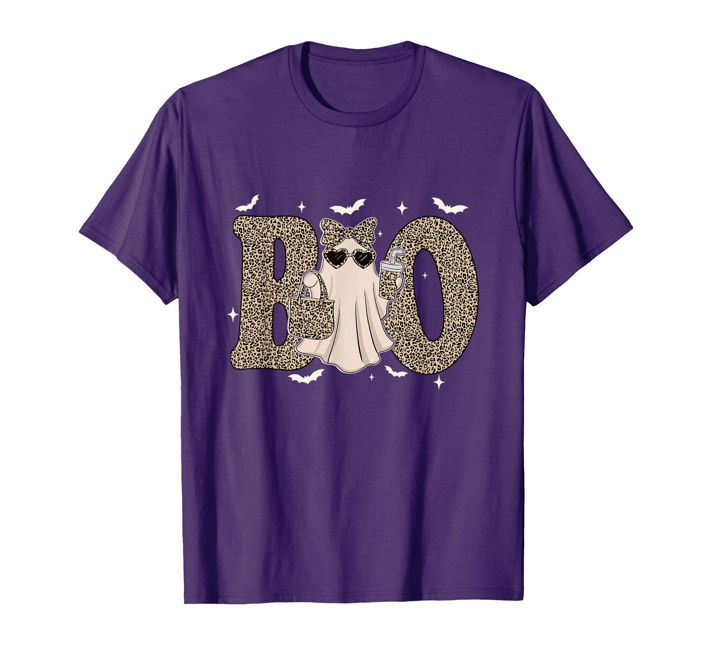 Coquette Leopard Ghost Coffee Boo-JEE Halloween Boujee Ghost T-Shirt