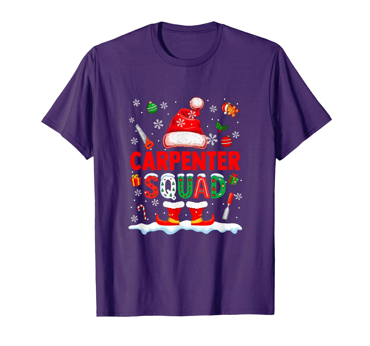 Carpenter Squad Men Job Christmas Santa Costume Bow Tie T-Shirt