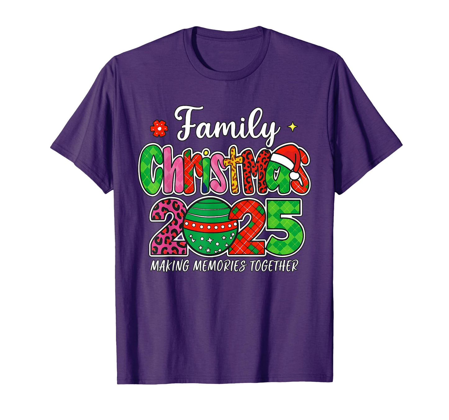 Cute Family Christmas 2025 Matching Santa Hat Xmas Family T-Shirt