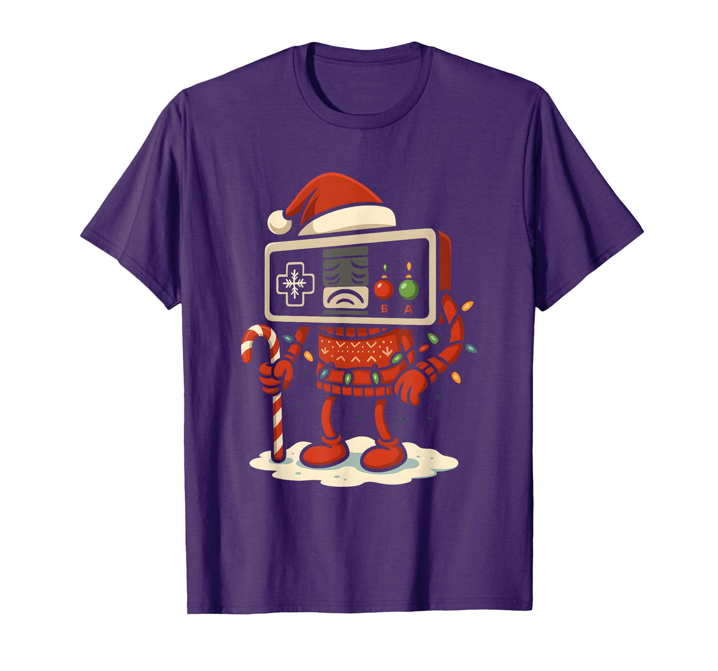 Retro Game Controller Holiday Festive Cartoon Art T-Shirt