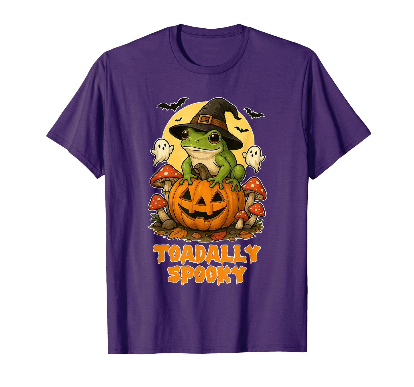 Toadally Spooky Halloween Frog Costume Pumpkin Bat Mushroom T-Shirt