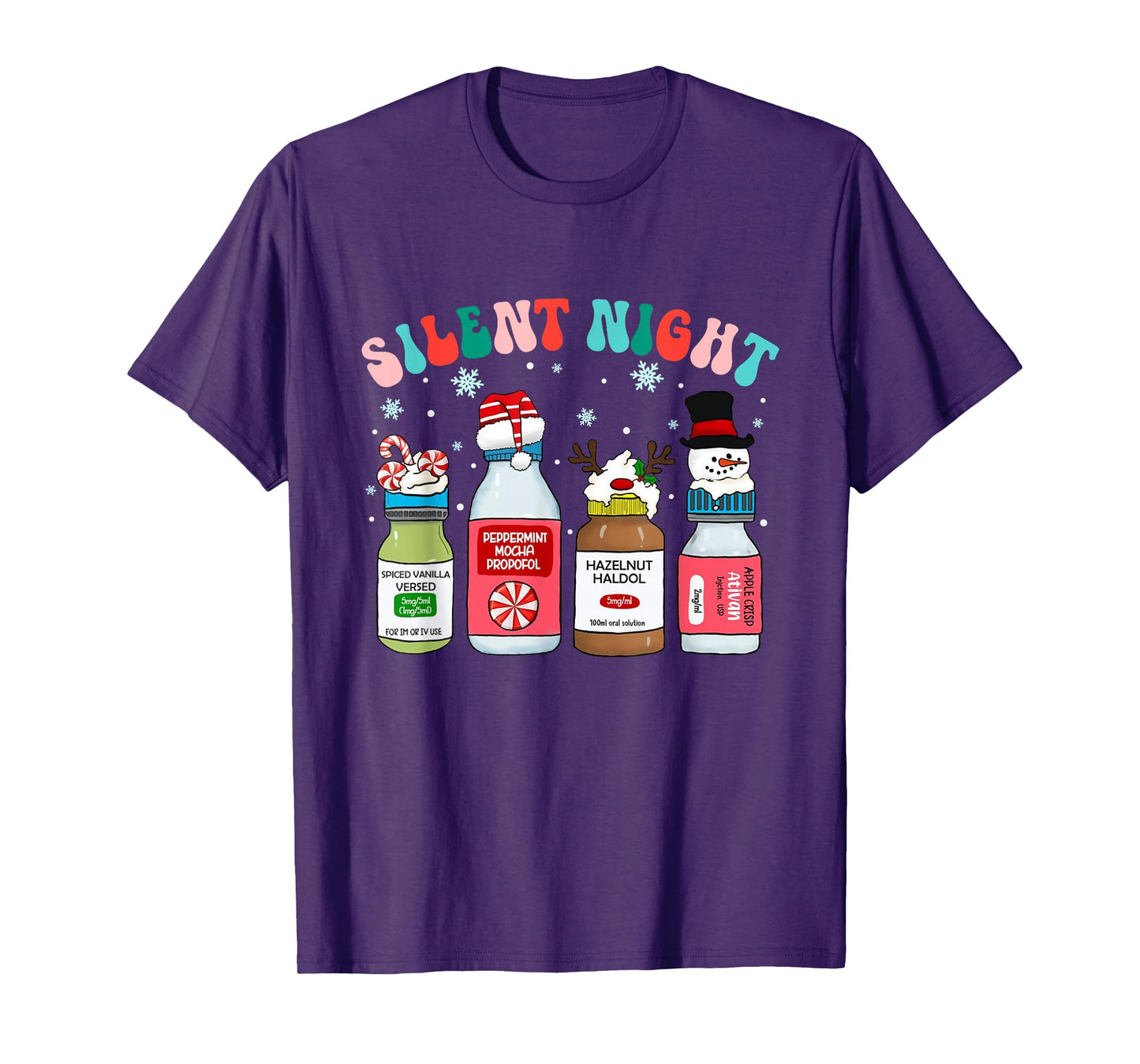 Retro Propofol Nurse Medical Merry Christmas ICU RN ER Nurse T-Shirt