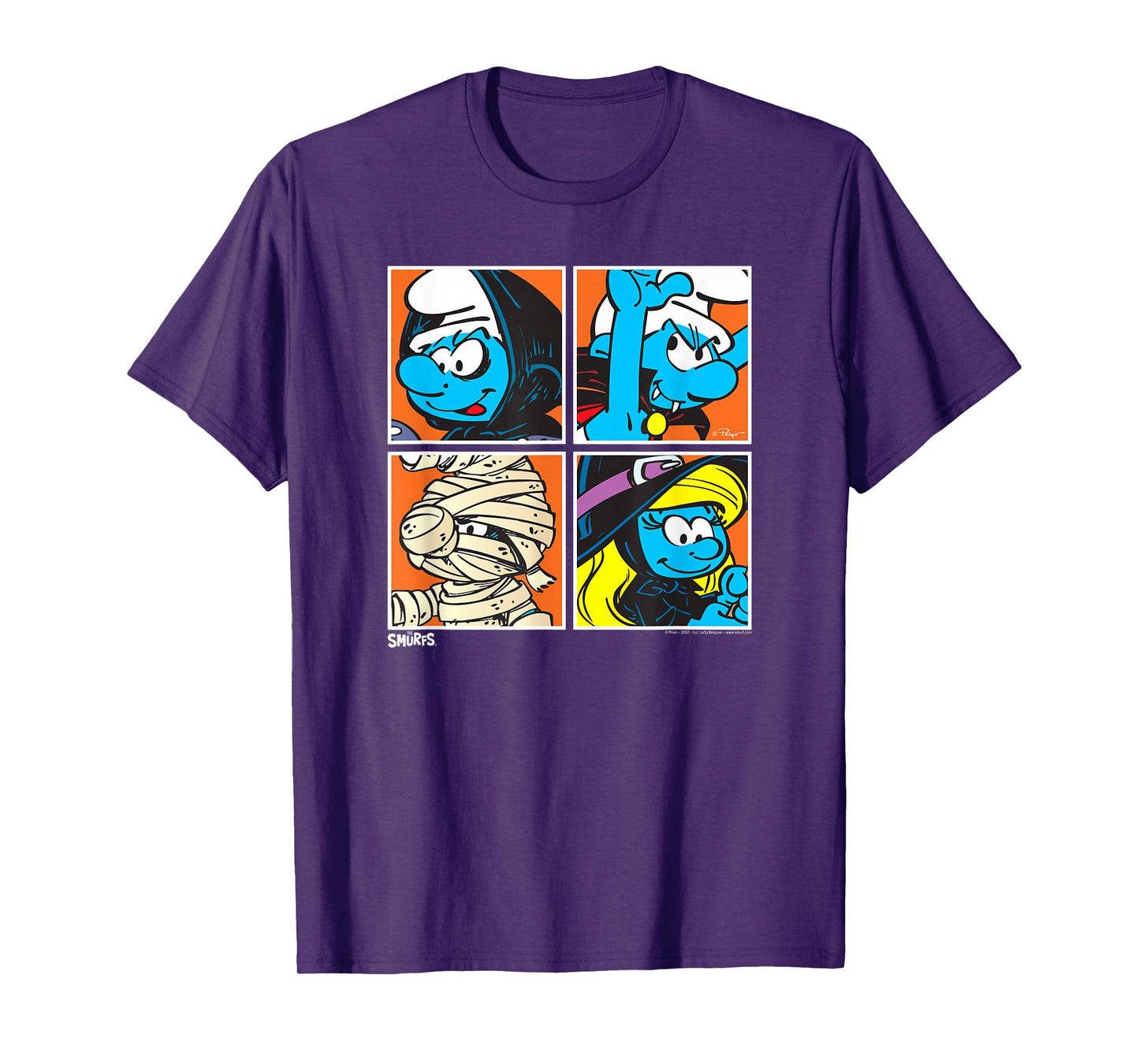 The Smurfs Halloween Dress Up Pop Art Retro Cartoon T-Shirt