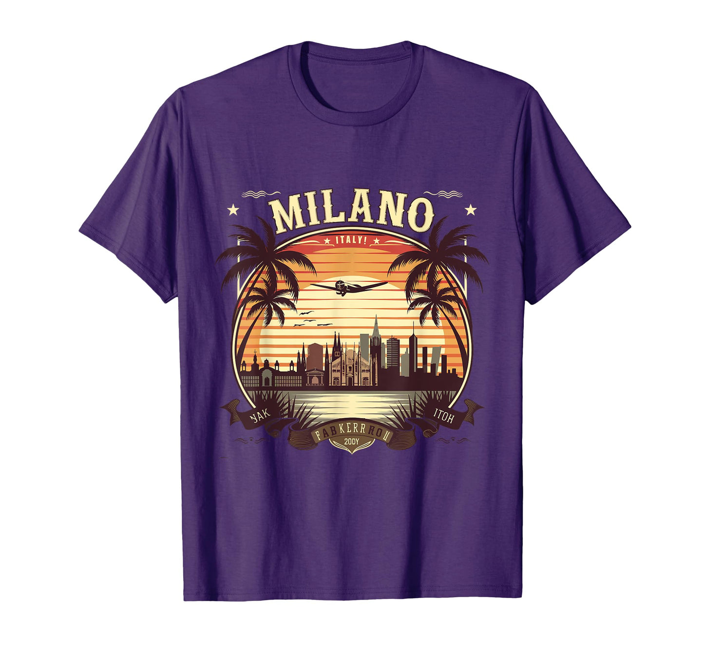 Milano Italia Skyline Vintage Italy Souvenir Aesthetic T-Shirt