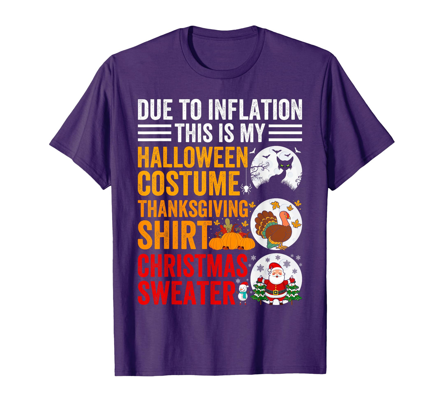 Due to Inflation This is My Thanksgiving Halloween Christmas T-Shirt