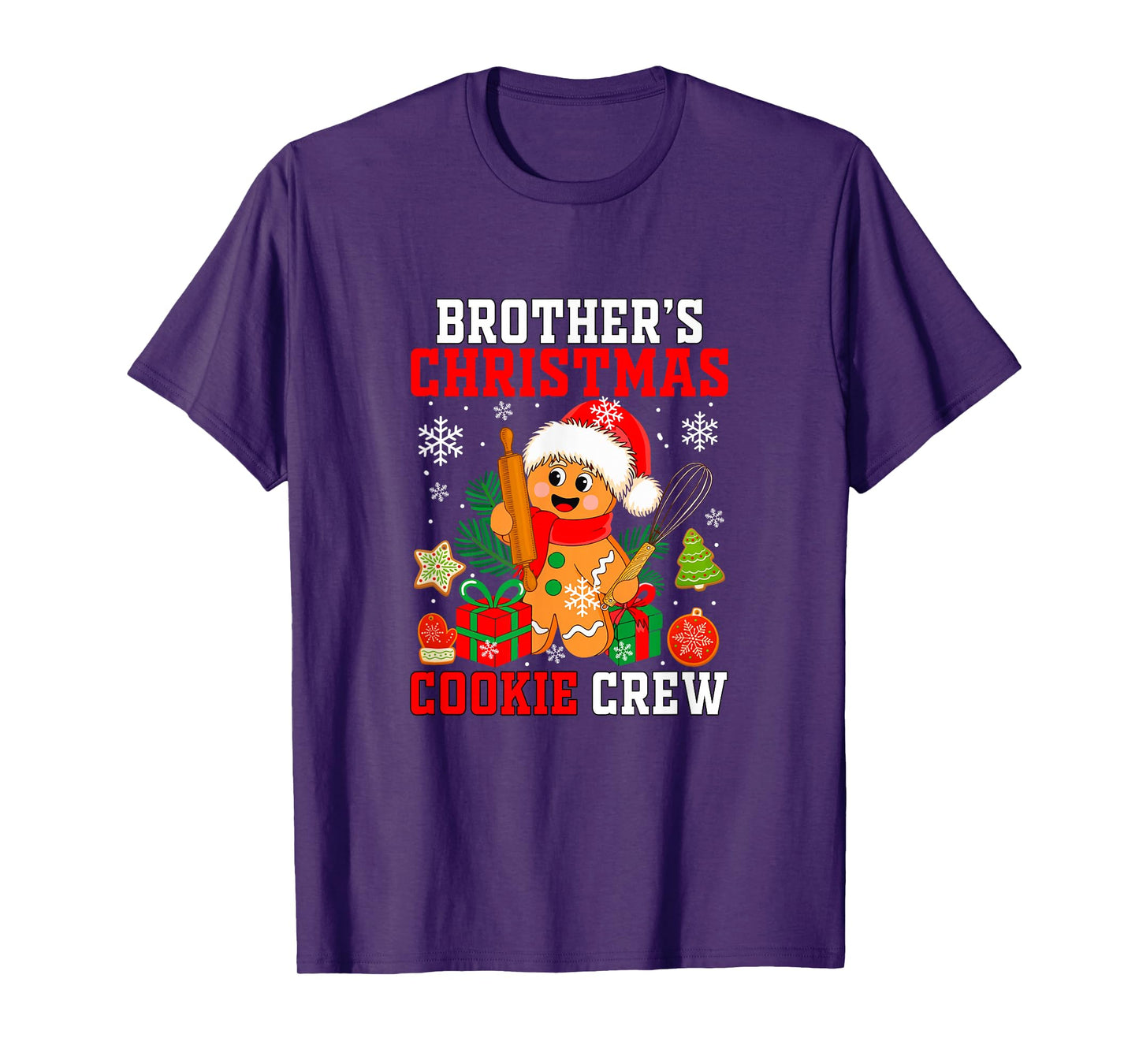 Brother's Christmas Cookie Crew Santa Gingerbread Baker T-Shirt