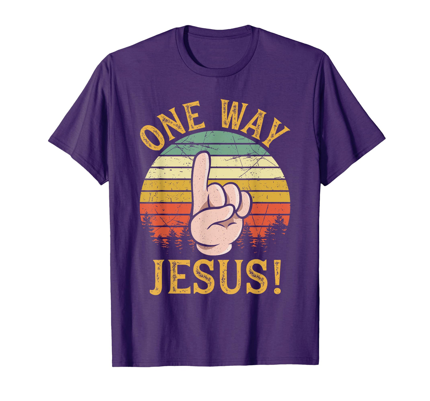 One Way Jesus People Finger Up Christian Revolution T-Shirt