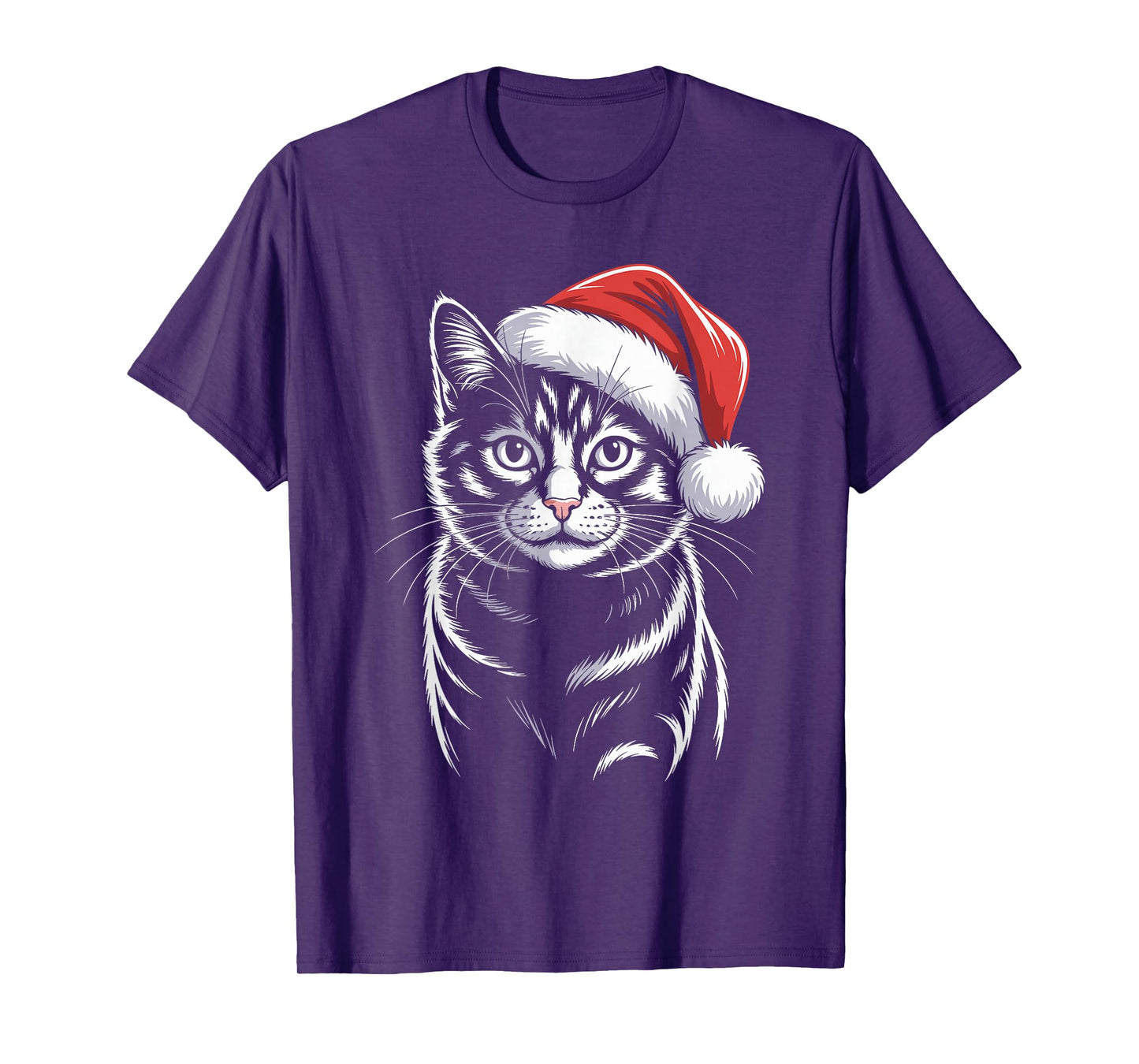 Cute Cat Santa Hat Christmas Xmas Kitten for Men Women T-Shirt