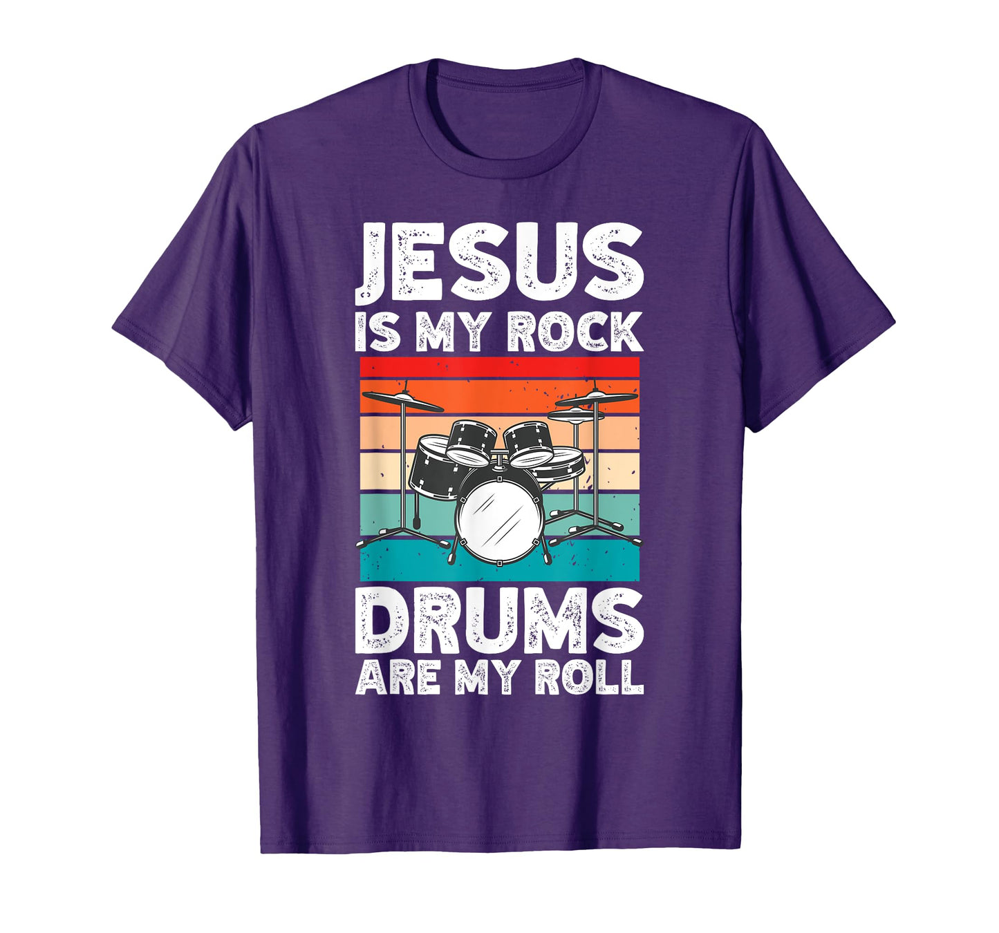 Drummer Jesus Drumming Drums Percussion Faith Christian T-Shirt