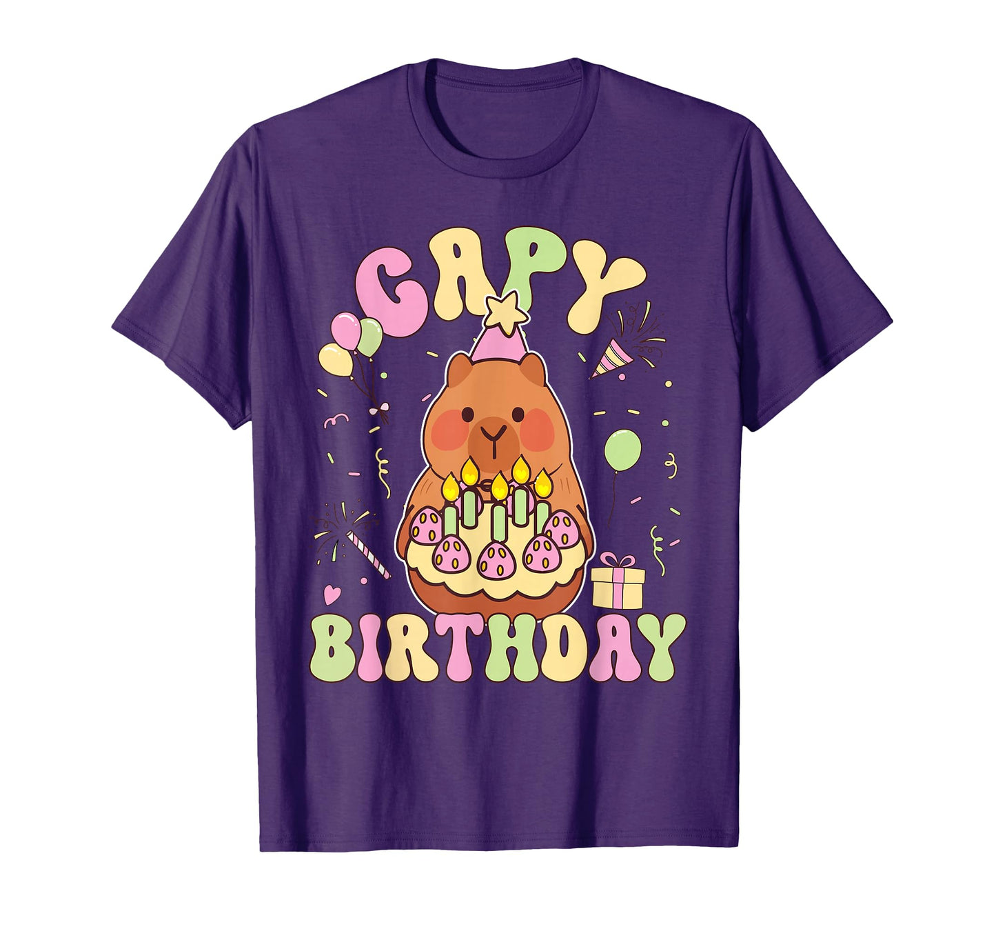 Capy Birthday Funny Capybara Animals Boys Girls Birthday T-Shirt