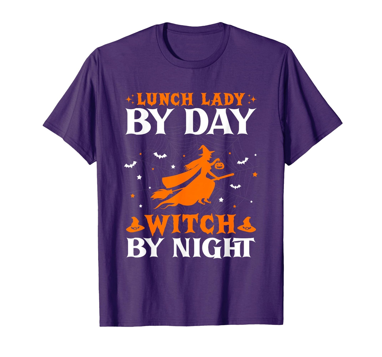 Lunch Lady by Day Witch by Night Halloween School Cafeteria T-Shirt