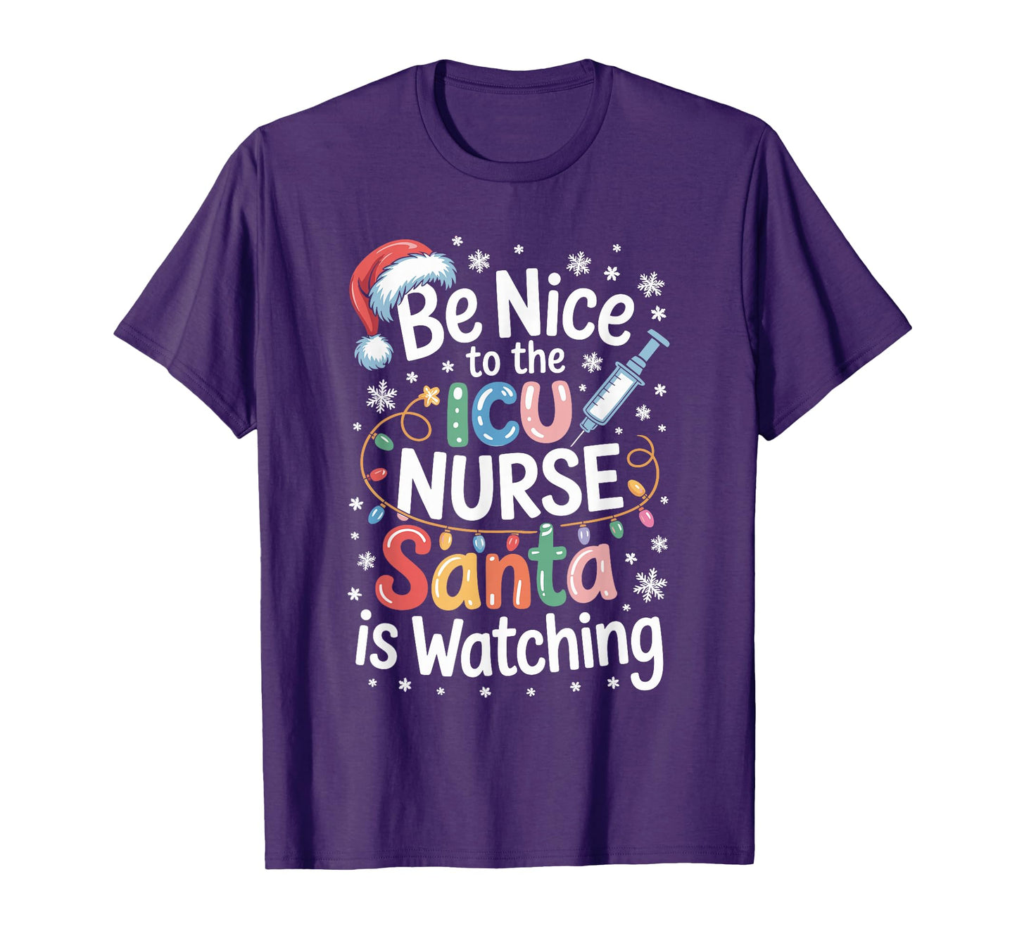 Funny ICU Nurse Christmas Critical Care Nurse Xmas Nursing T-Shirt