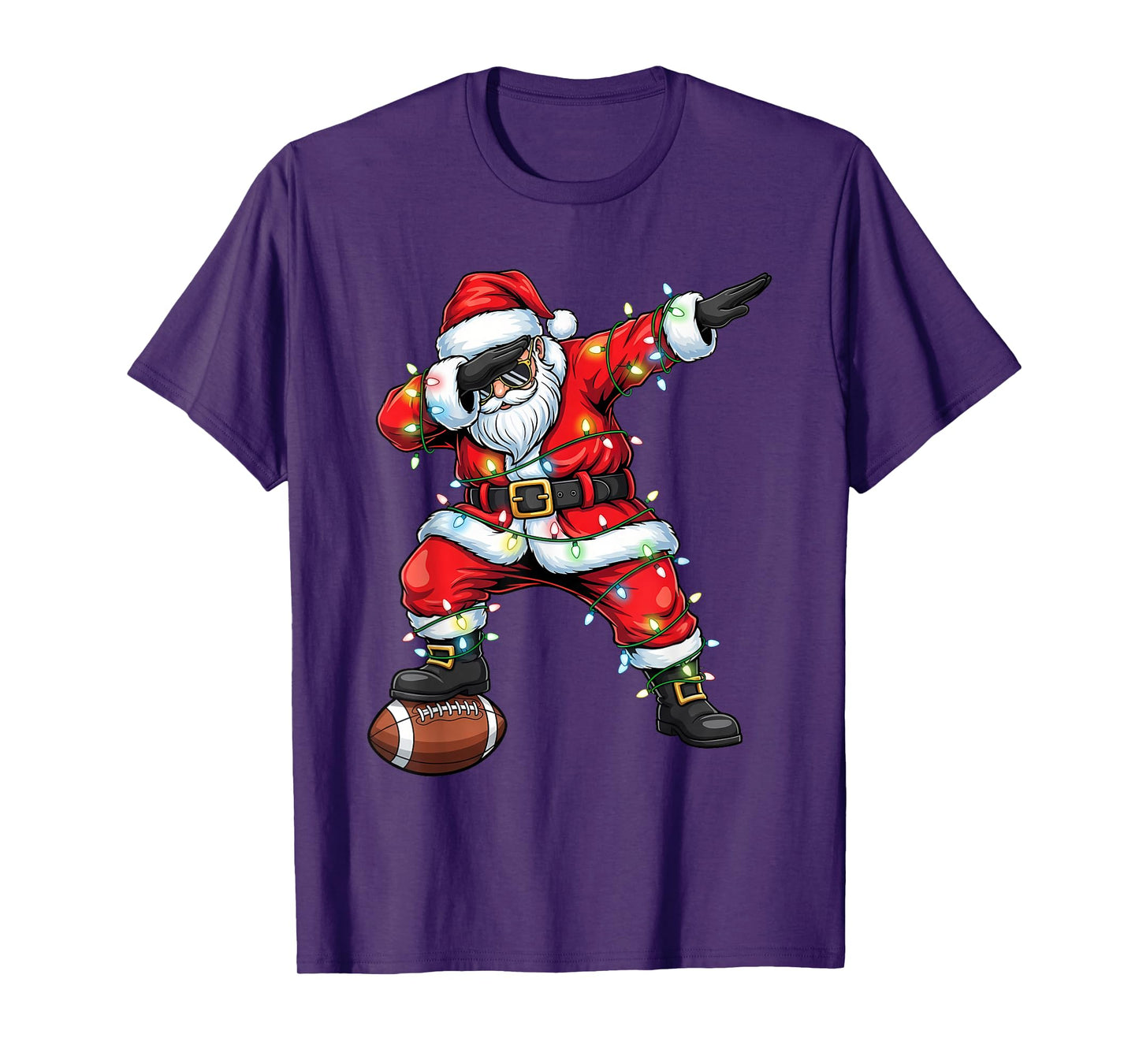 Dabbing Santa Funny Christmas Football Men Women Boys Girls T-Shirt